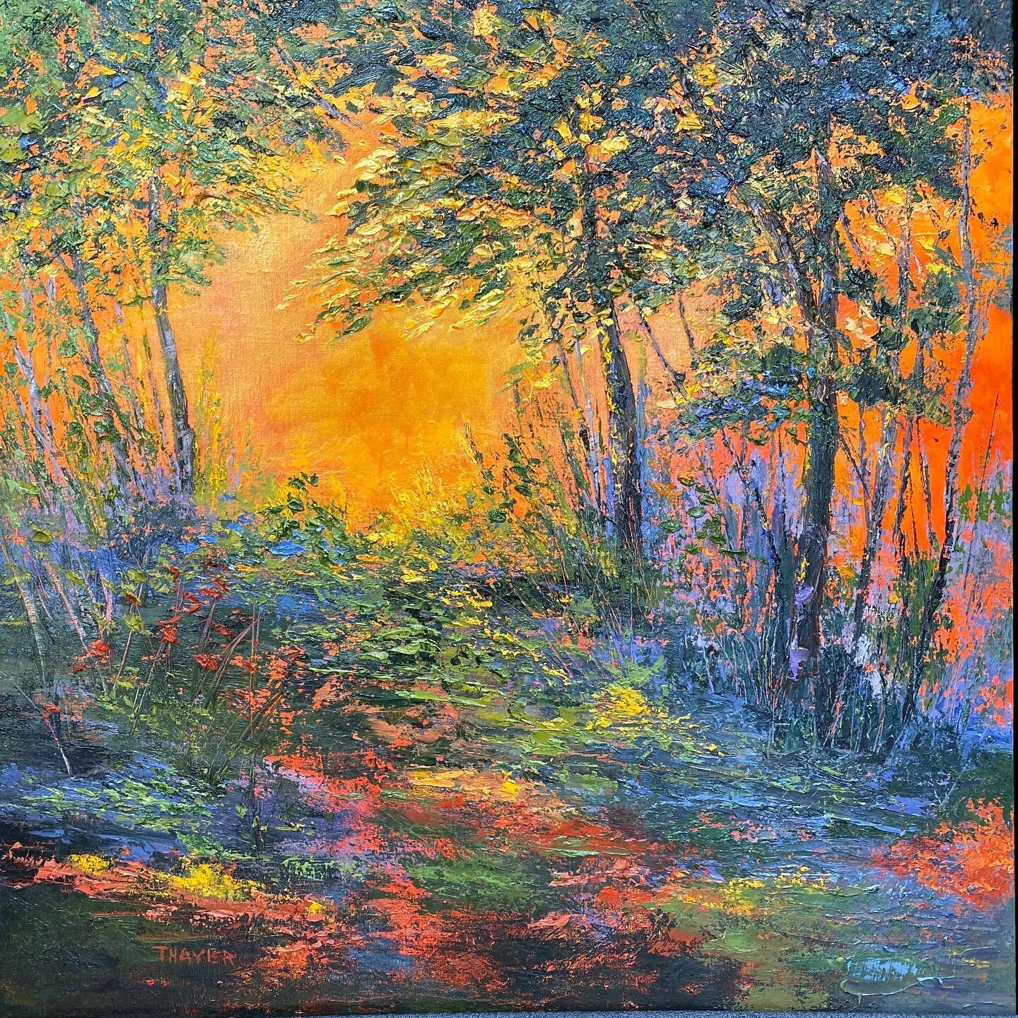 &ldquo;Kaleidoscope&rdquo; of pre Fall colors to celebrate the changing seasons. Available at @galleryflatrock #contemporaryrealism #westernnorthcarolina #tactilerealism #landscapes
#impastooilpainting #katethayer #galleryflatrock #impressionistlands