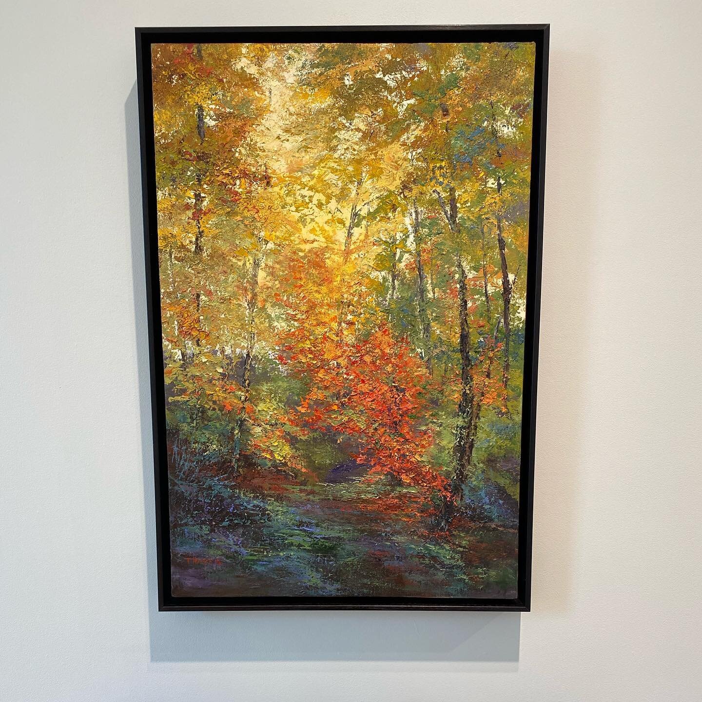 &ldquo;Ablaze&rdquo;  is a textured oil painting capturing summer to fall colors. 
Oil on linen canvas 
32&rdquo;x22&rdquo;
#katethayer #katethayerpainting #galleryflatrock #paletteknifepainting #texturedoilpaintings #wnclandscapepaintings #tactilere