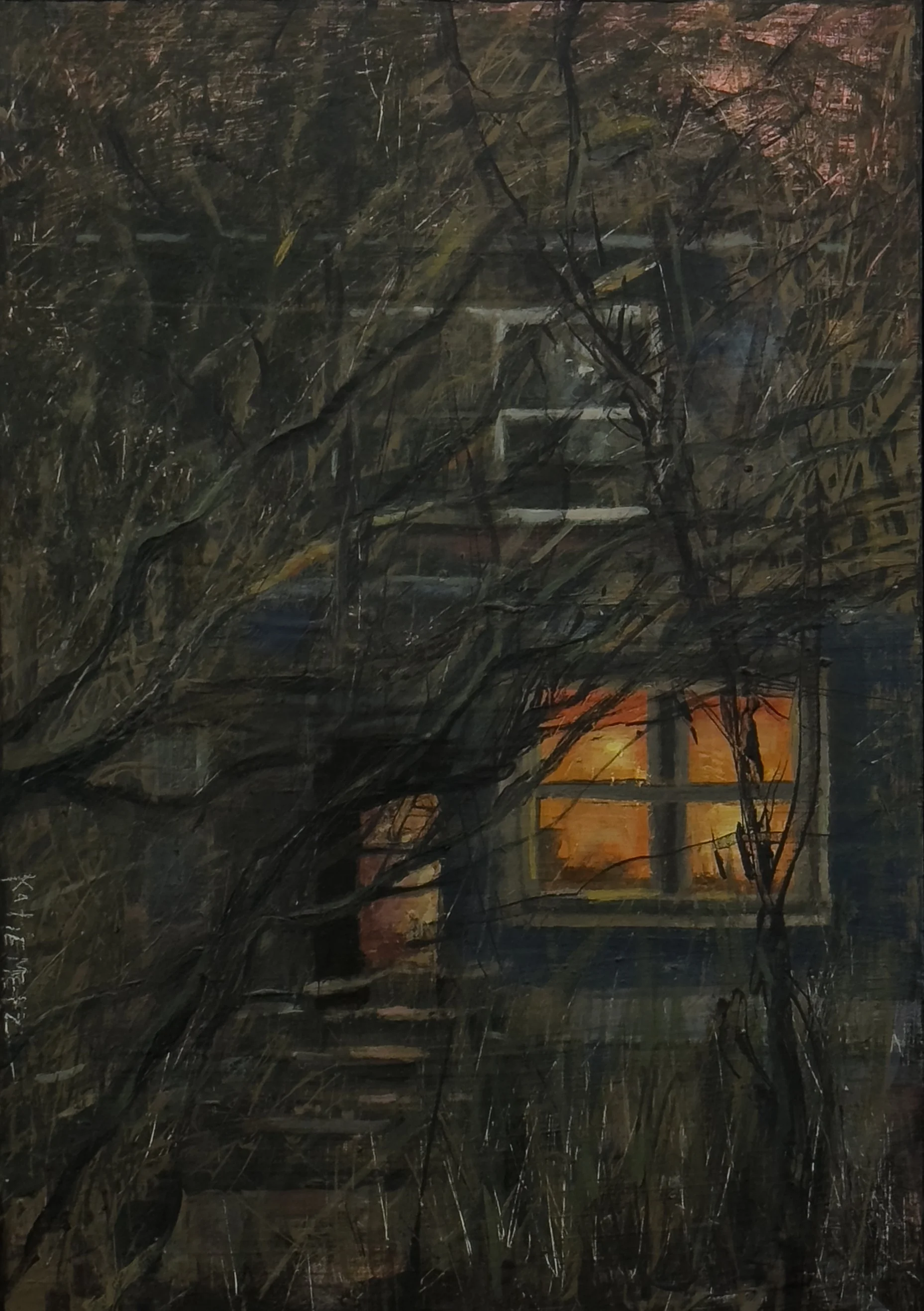 Whispering Home
2025
Acrylic on wood panel
13" x 9" 