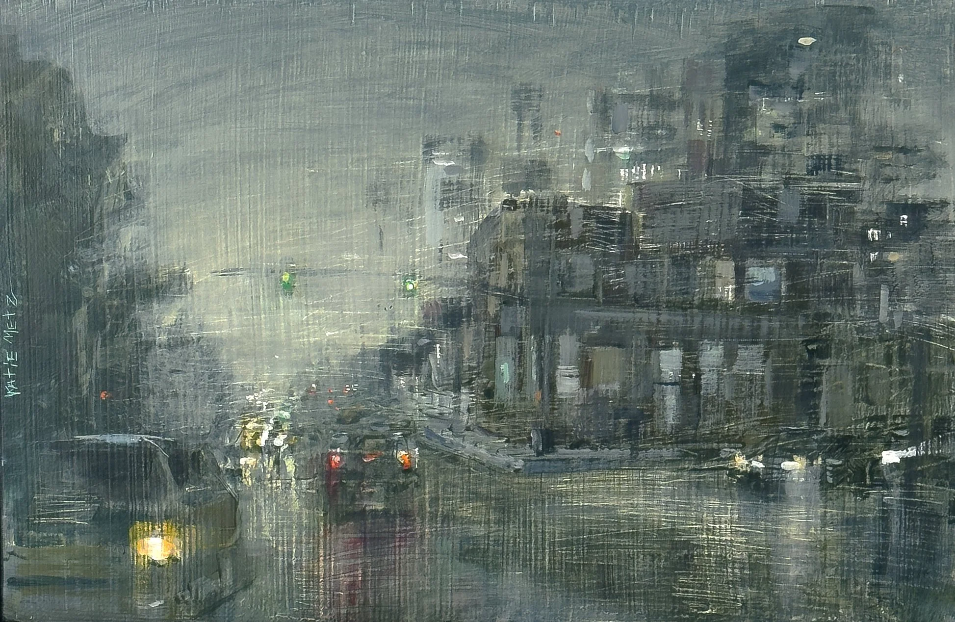 Concrete Gem 2  acrylic on panel 9"x 14"