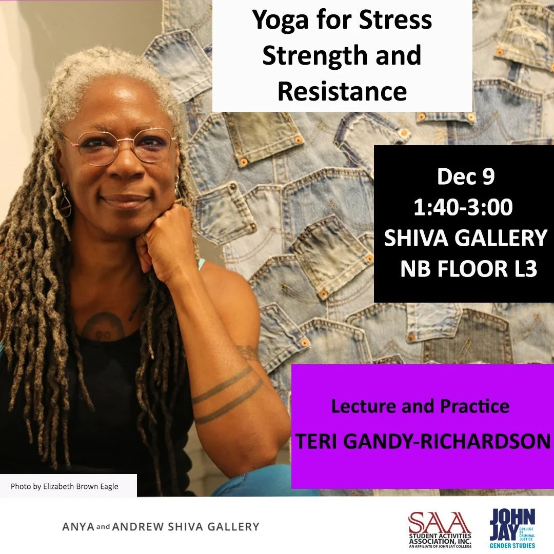Join me at John Jay College where I&rsquo;ve been invited as a guest speaker to deliver a special combo lecture and practice. 

Through the  lens of my artwork, yoga practices and cancer experience

YOGA FOR STRESS, STRENGTH + RESISTANCE

is a look a