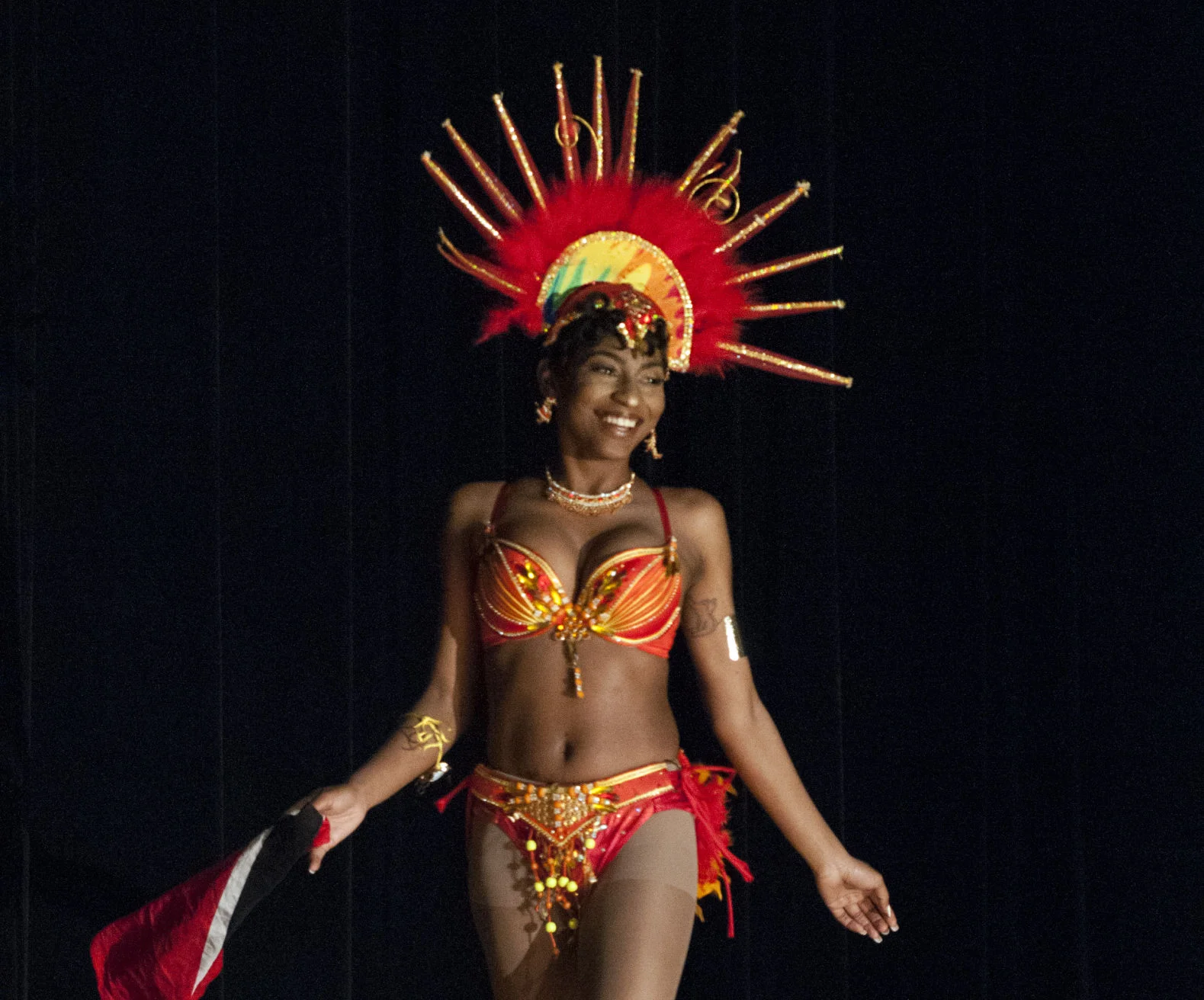 Miss Trinidad and Tobago walks across the stage during the Diamonds of the Island Pageant in Heritage Hall on Wednesday, Nov. 29, 2017.
