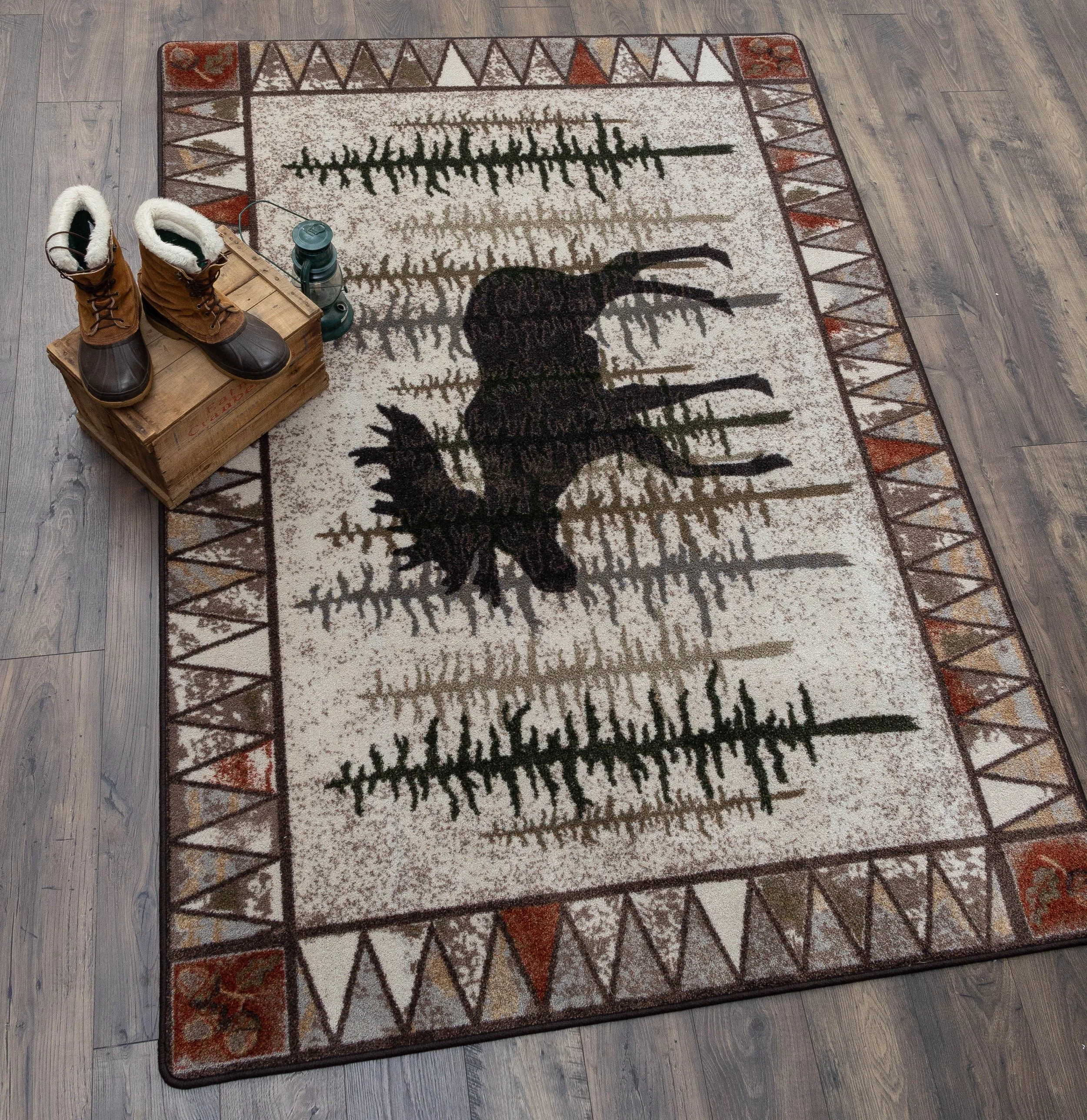 Real Moose Rug Back country Moose — Cobalt Creek Rugs