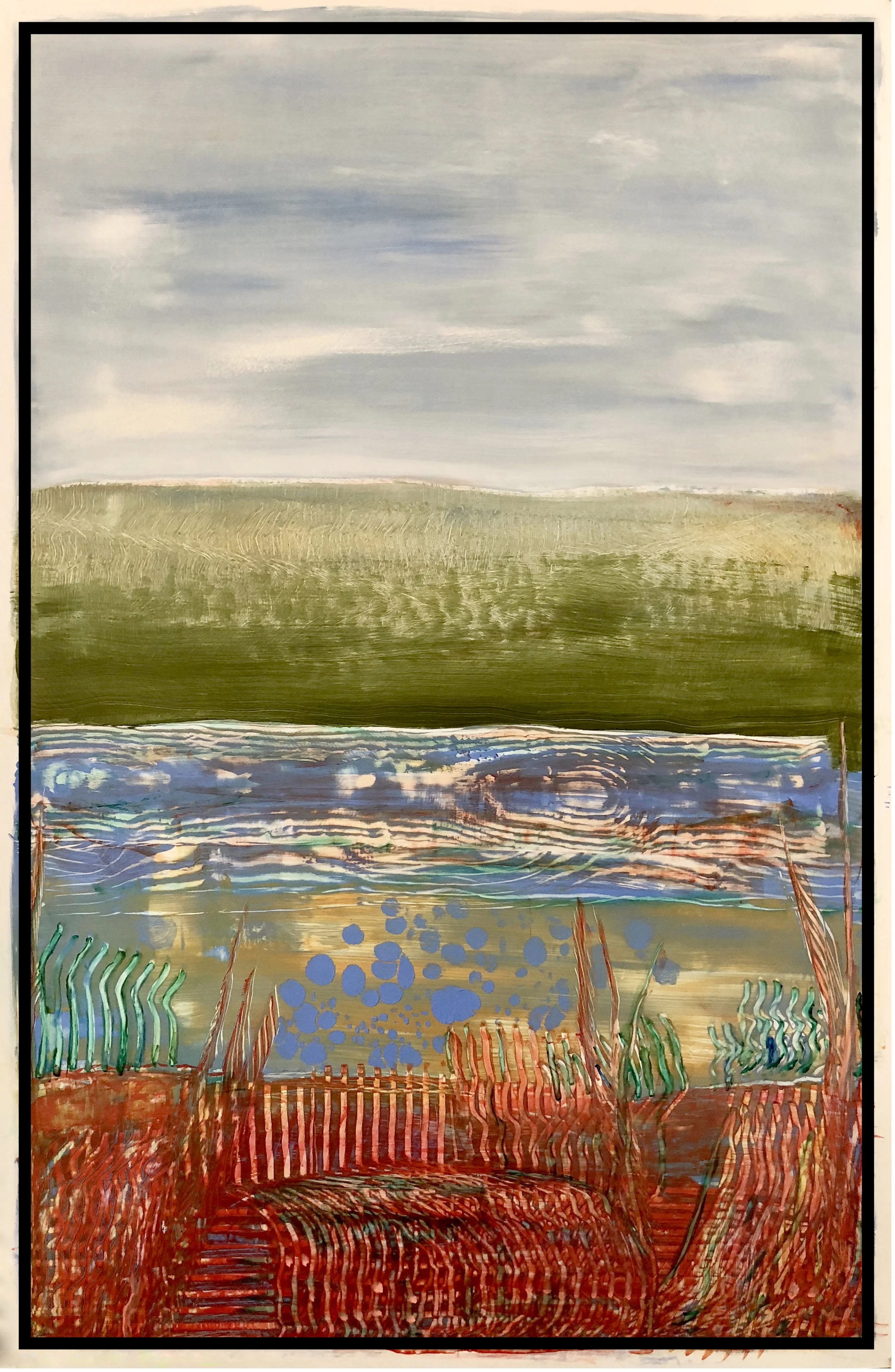 I am inspired by the structure of the land, water, sky and the emotions of color!