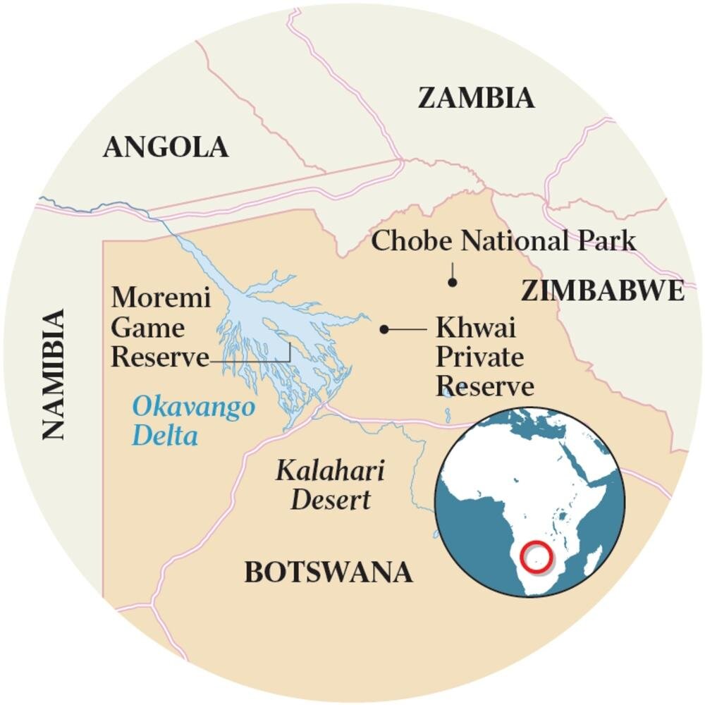 Okavango Delta (Location on the Map)