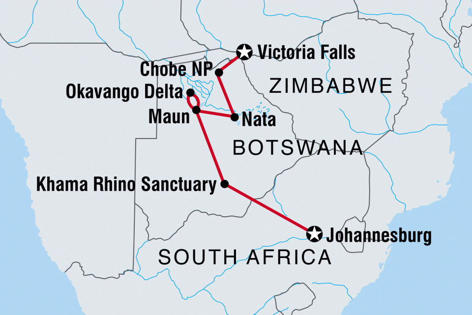 Okavango Delta (Location on the Map)