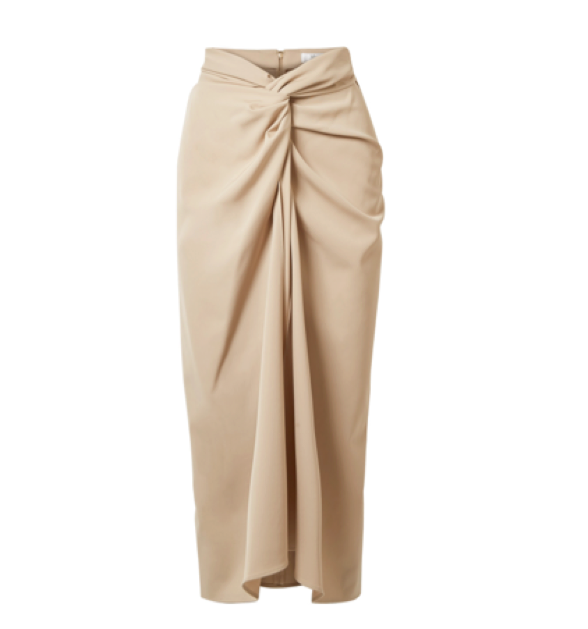 Max Mara - Twist-front Wool-twill Midi Skirt
