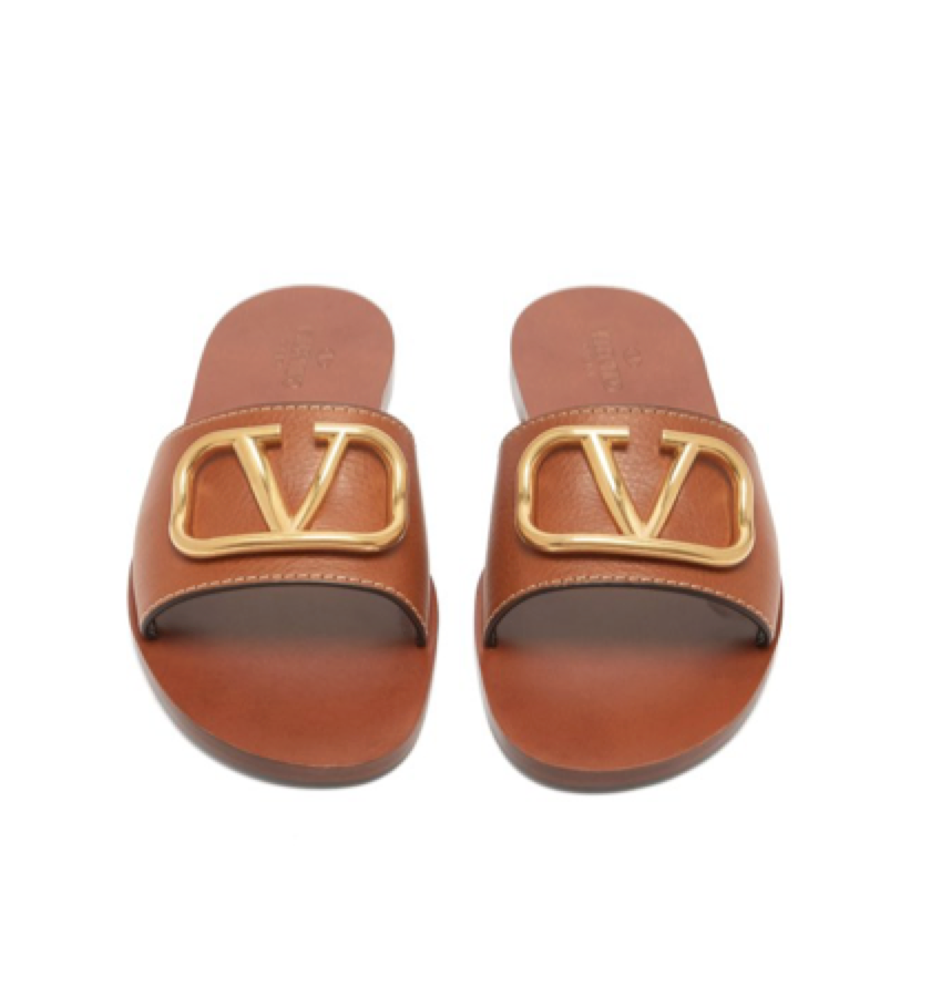 Valentino - Logo Leather Slides