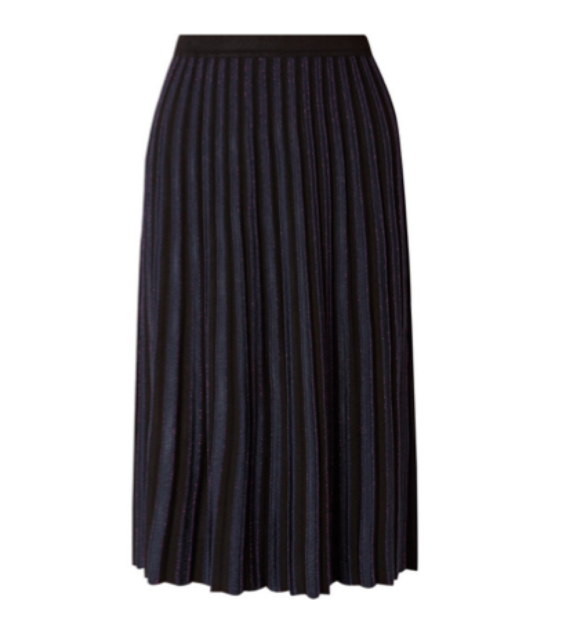 Diane Von Furstenberg - Pleated Metallic Stretch Skirt
