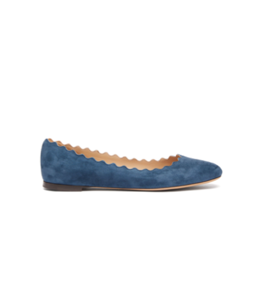 Chloé Chloe - Scallop Edge Leather Ballet Flats