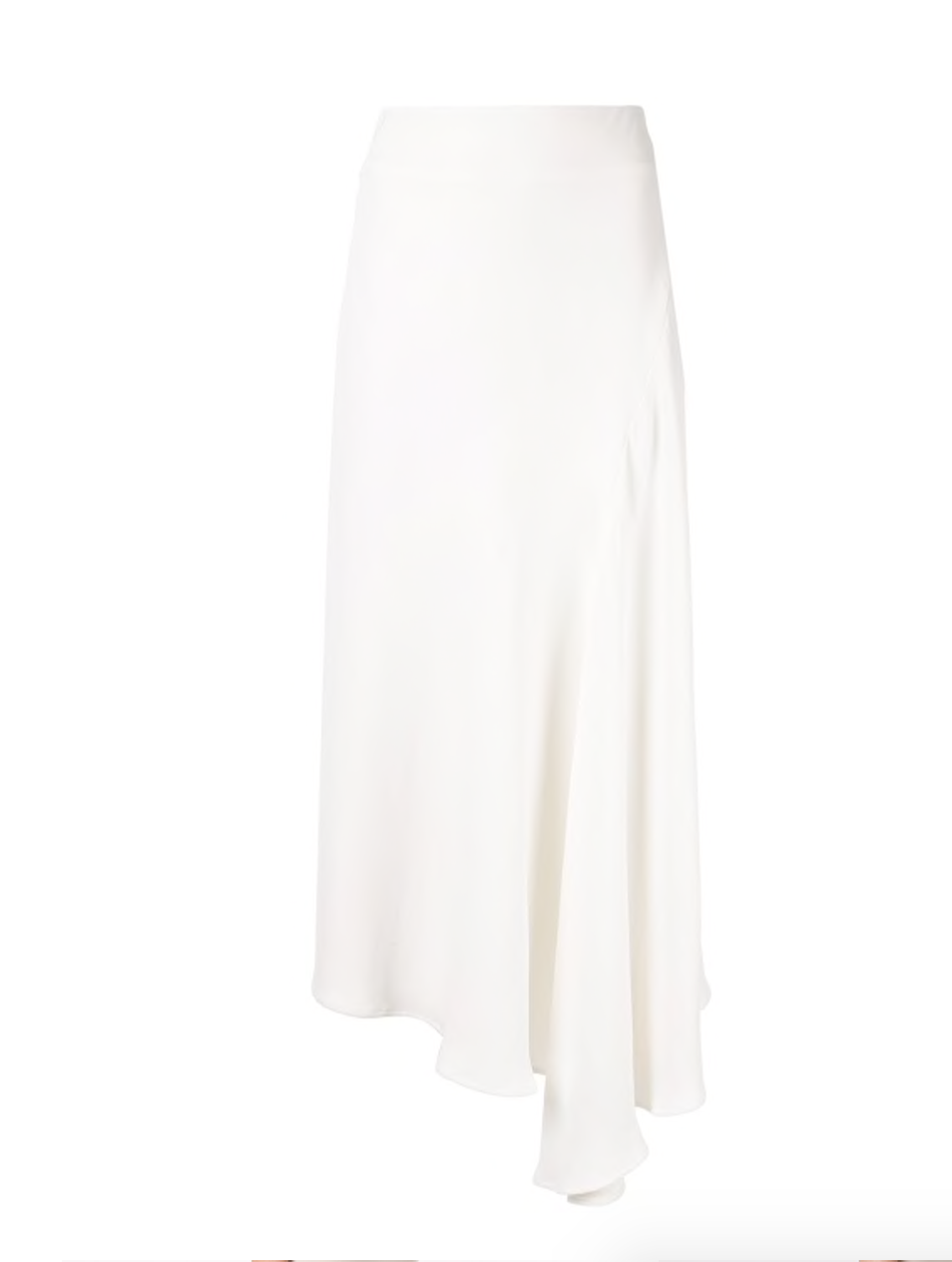 WHITE SATIN SKIRT