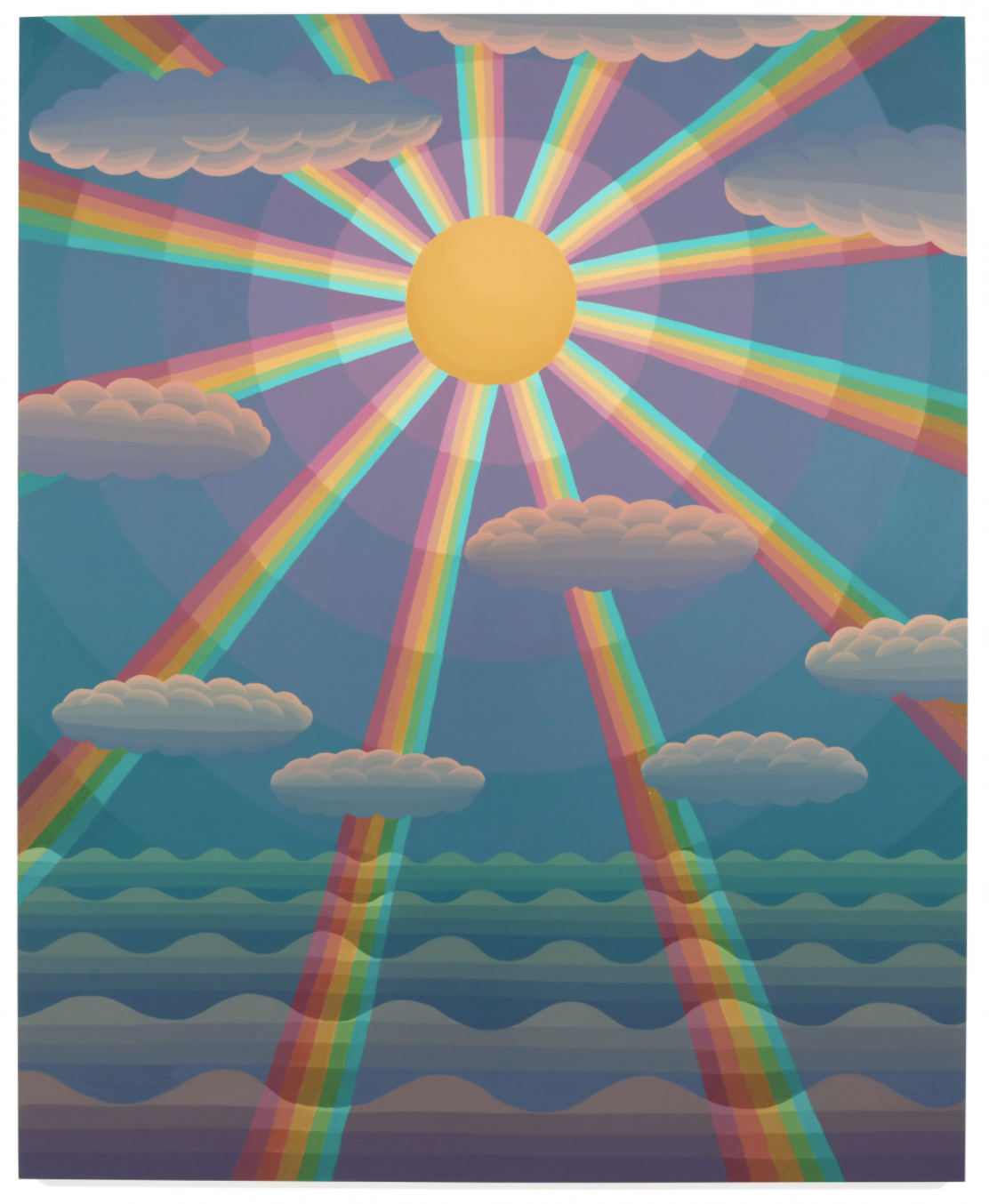Sun with Rainbow Rays (Dark)