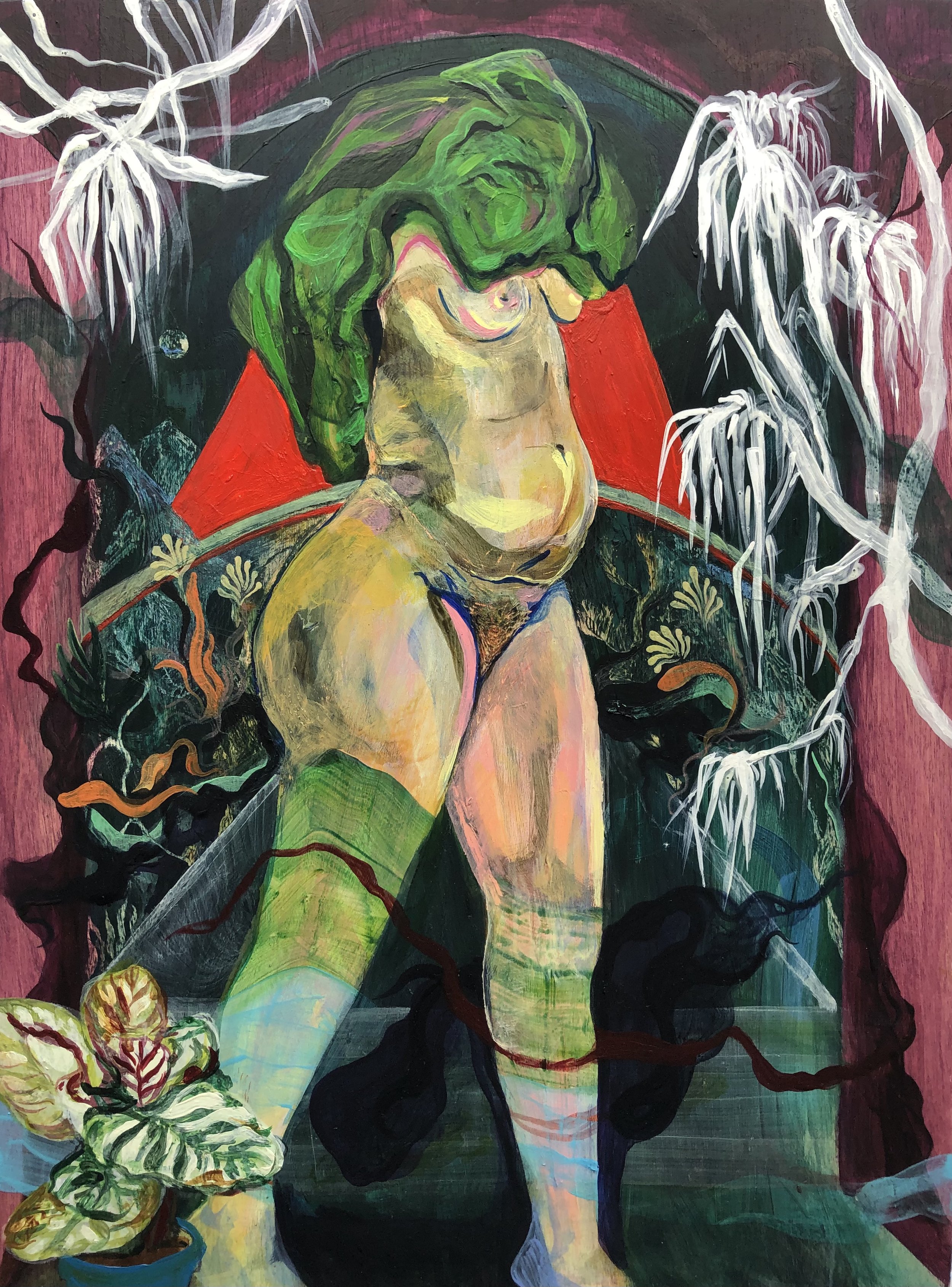 Olivia Mansfield, Halo, Acrylic &amp; Gouache on Cradled Wooden Panel, 23 x 30cm.