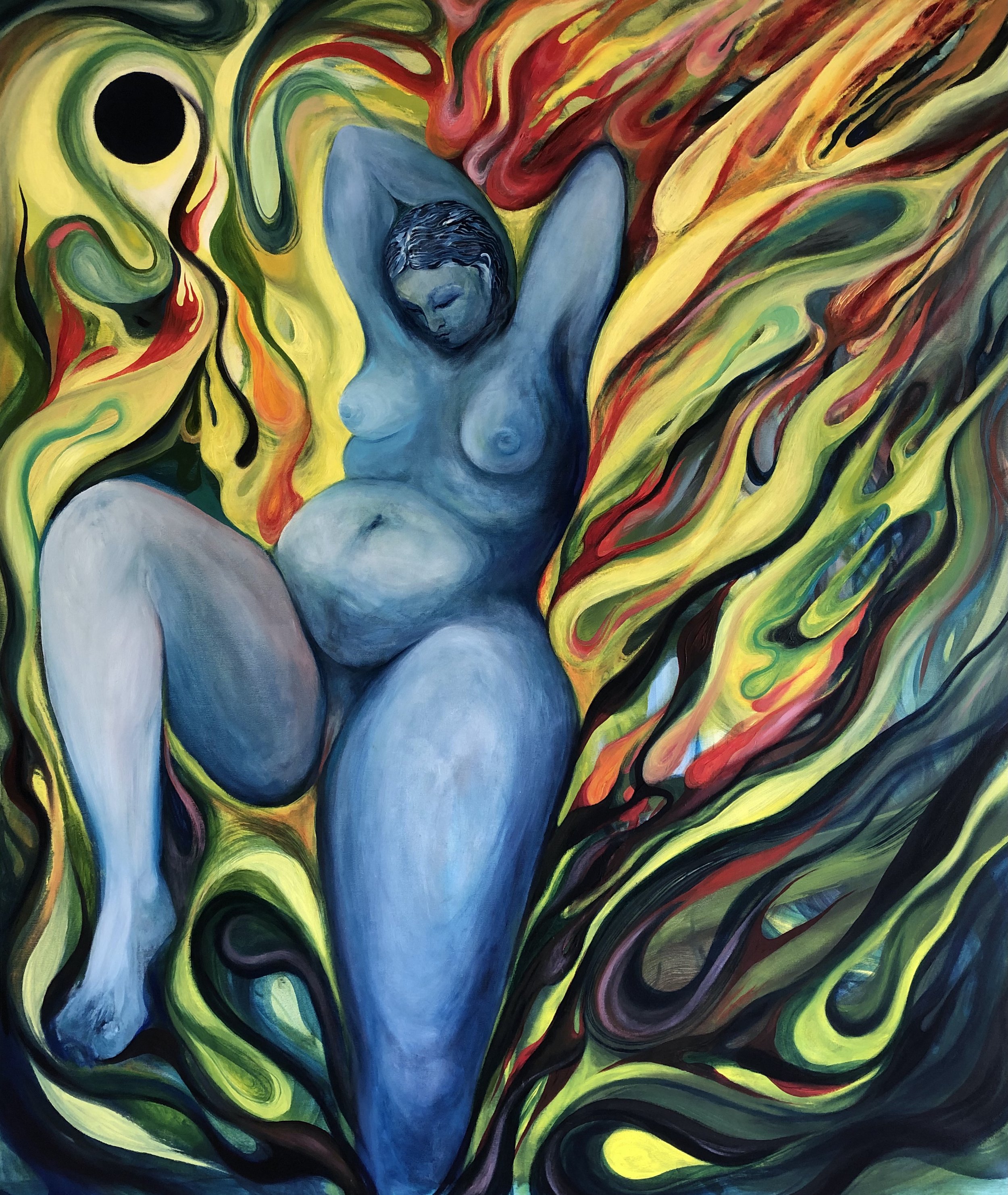 Olivia Mansfield, Regaining Our Eternal Power, 2022, Oil on Canvas, 100 x 120cm.