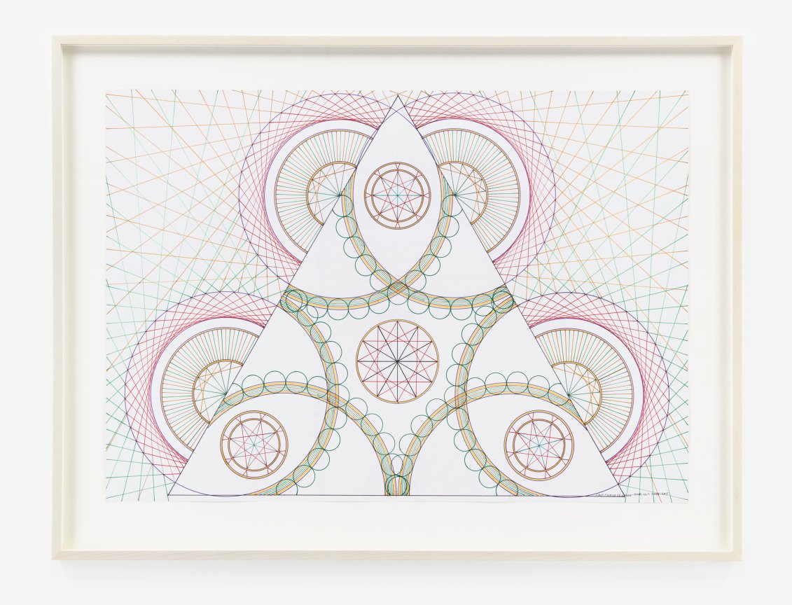  MONIR SHAHROUDY FARMANFARMAIAN   First Family Triangle , 2015  Marker on paper  27 1/2 x 39 3/8 in. 