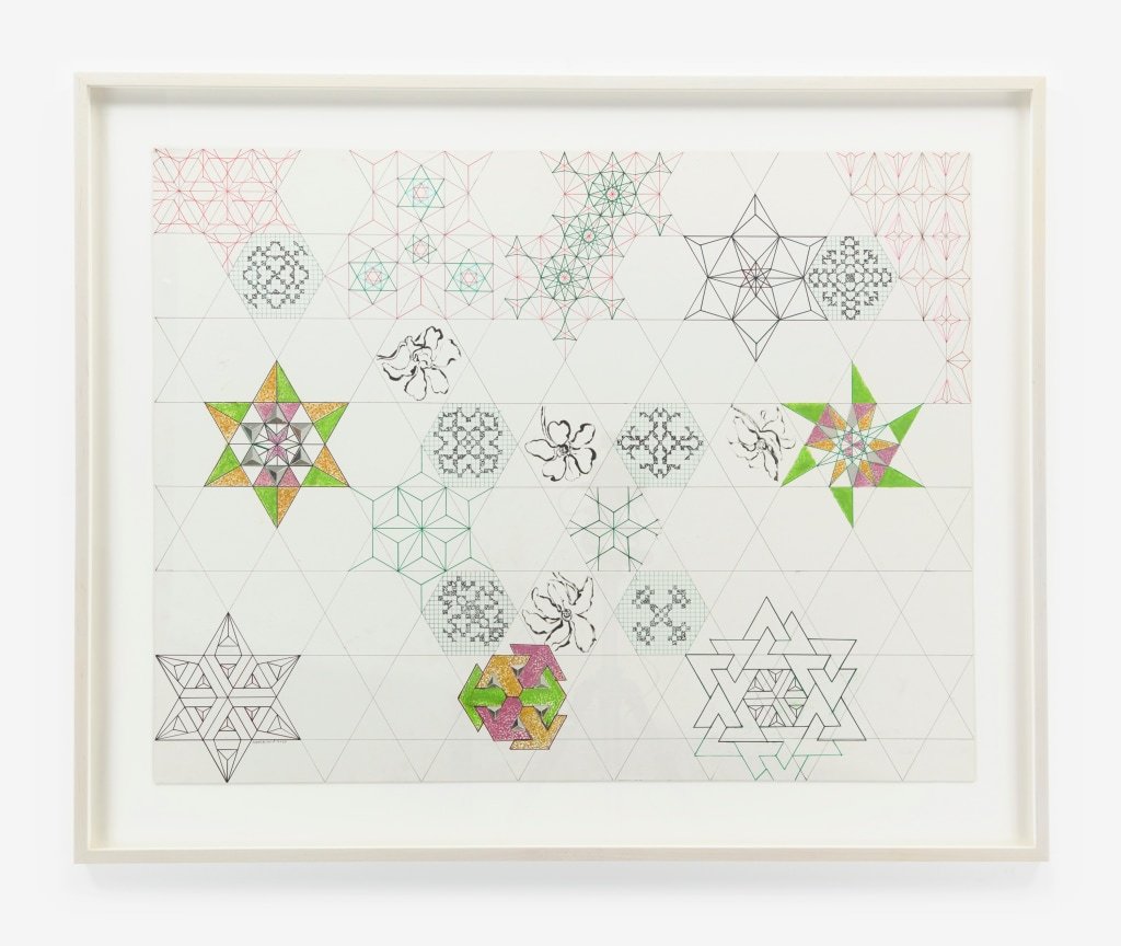 MONIR SHAHROUDY FARMANFARMAIAN   Geometric , 2014  Felt marker and mirror on paper  29 1/2 x 38 5/8 in. 