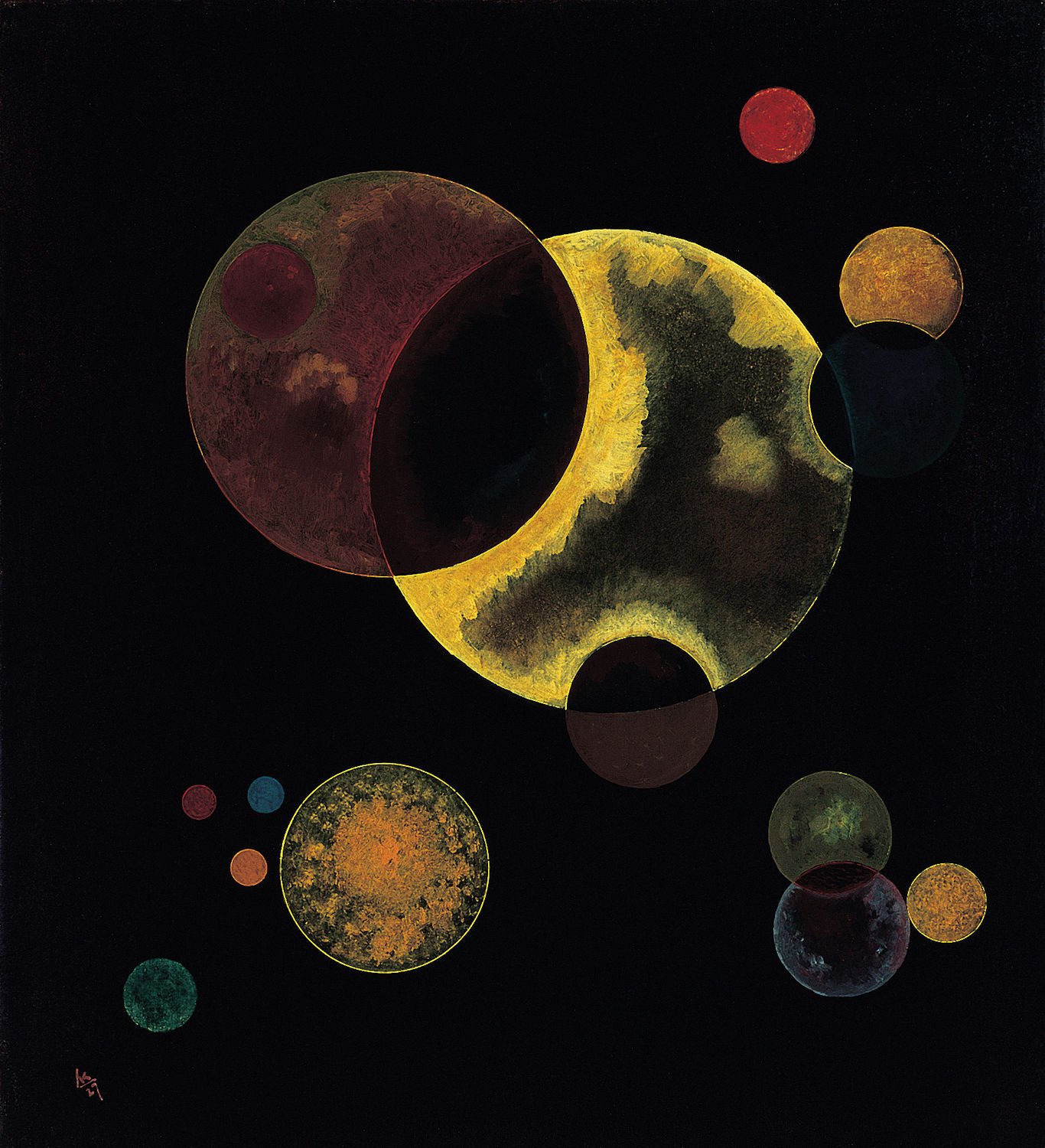  Vassily Kandinsky,  Heavy Circles , 1927  Oil on canvas. 22 1/2 × 20 1/2 in 