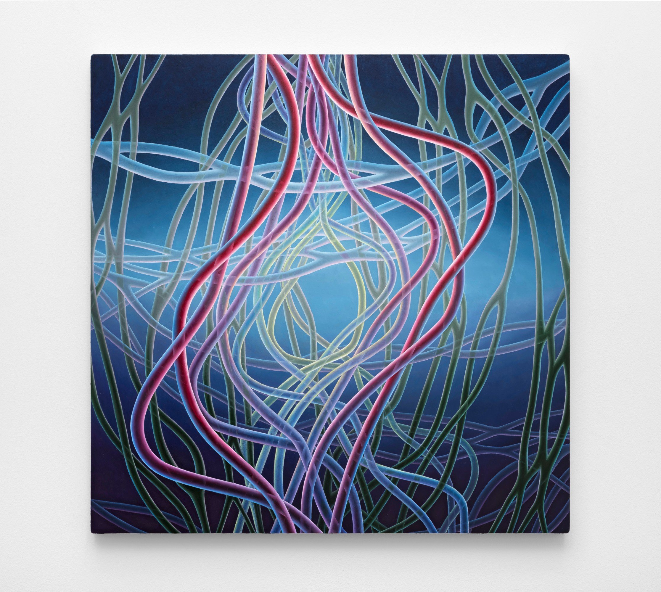 Kymber Holt (b. 1960) Entanglement, 2019  oil on canvas over panel 18 x 18 inches