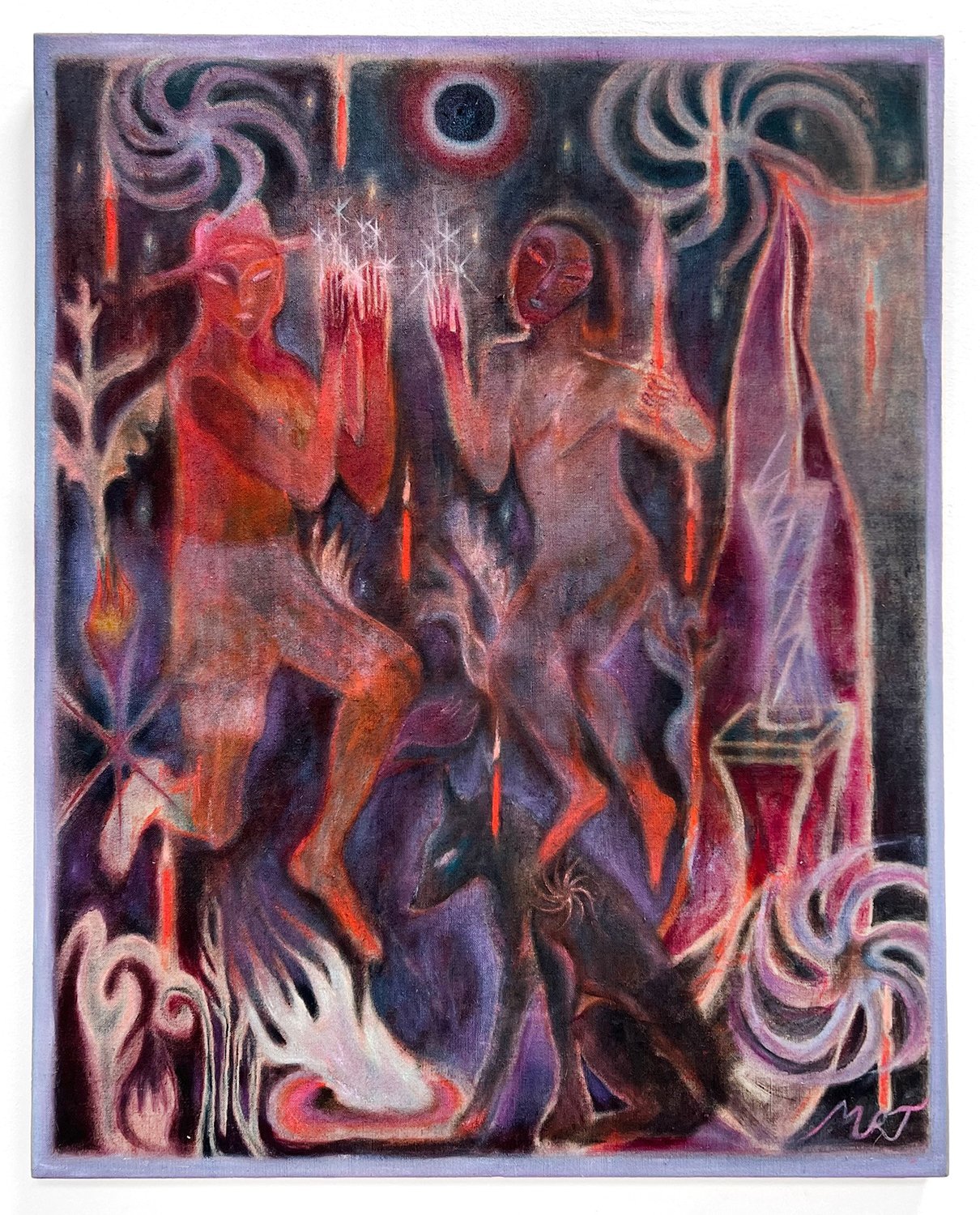 Margaret Thompson Fire Garden, 2022 Oil and wax on linen 34 x 27 inches.