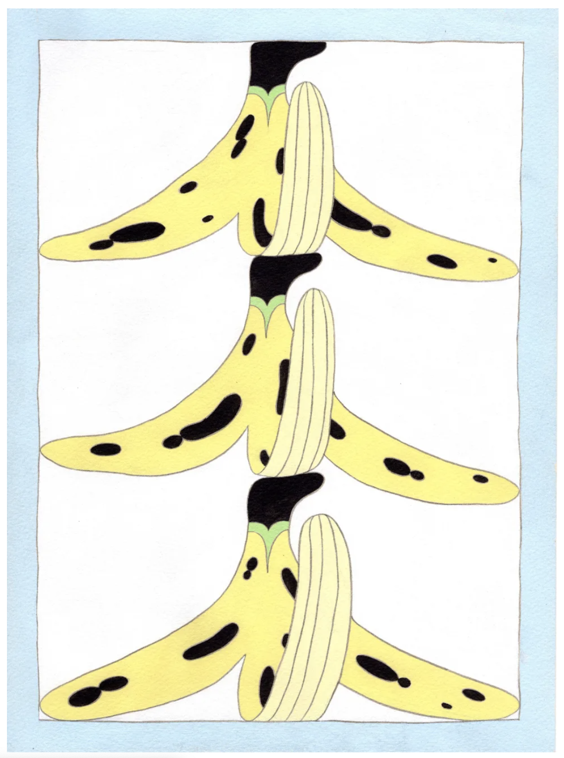  BANANA PEEL DREAM II, 2022  acrylic and graphite on arches paper,  12 x 9 in 