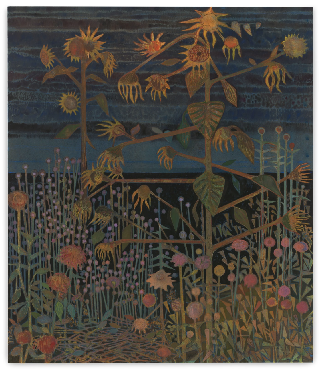    Flowers at the North Sea , 2023    Oil and sand on canvas    213.5 x 183cm (84 x 72in)  