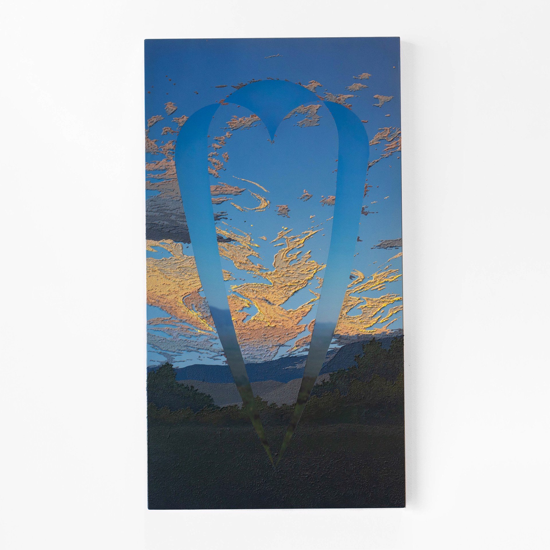    Saskia Fleishman      Bloom (Tongue River Canyon), 2023      Acrylic and sand on digitally printed chiffon      43.50 x 24 in   