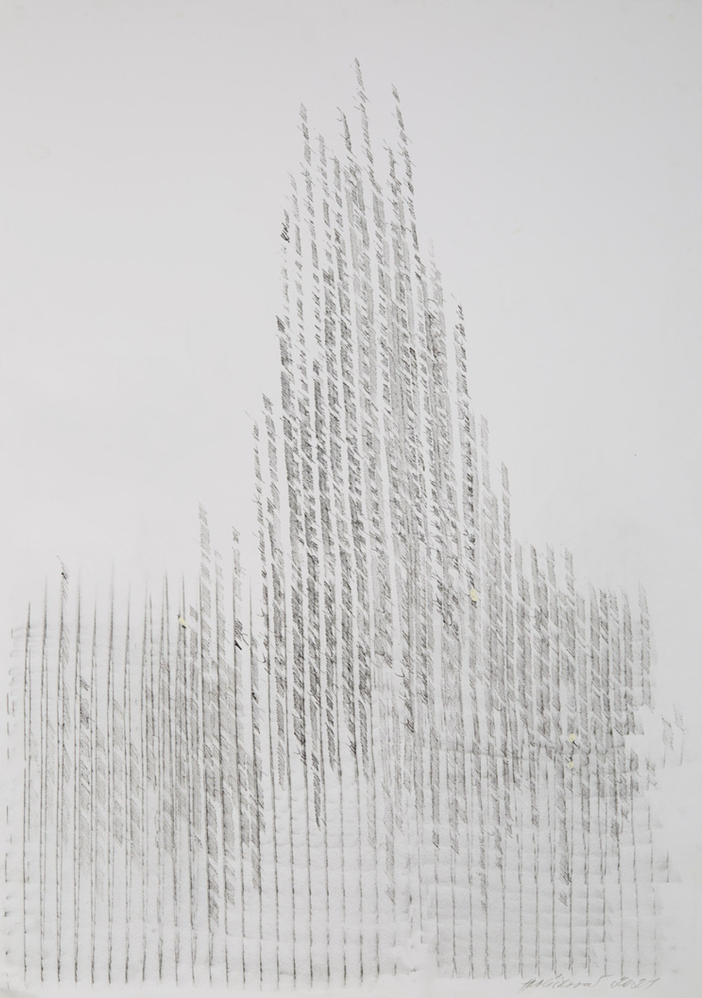 Dagmar Havlíčková, Prayer, 2021 Ink on paper 39 1/2 × 27 1/2 in