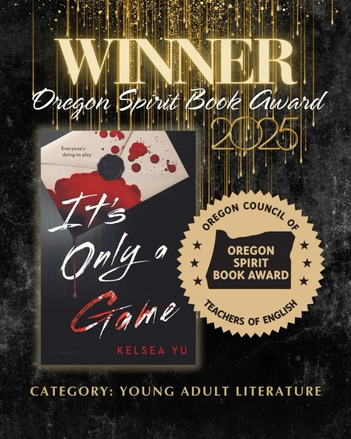 I am so, so thrilled to share that my debut novel, IT’S ONLY A GAME, won the 2025 Oregon Spirit Book Award for Young Adult Literature!!! 😭😱
Thank you to the Oregon Council of Teachers of English @octe_org for this immense honor. 🥹🥰🖤
@blo