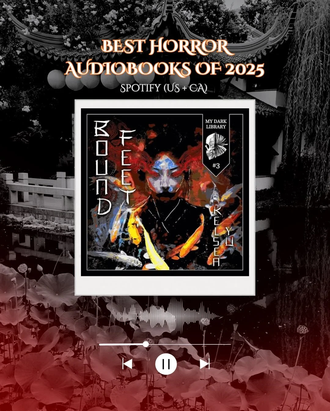 In some fun audiobook news, BOUND FEET (narrated by @natalienaudus) was chosen as one of Spotify&rsquo;s &ldquo;Best Horror Audiobooks of 2025&rdquo; 😱!!

It&rsquo;s been really cool seeing my first book launched in a new format three years after it
