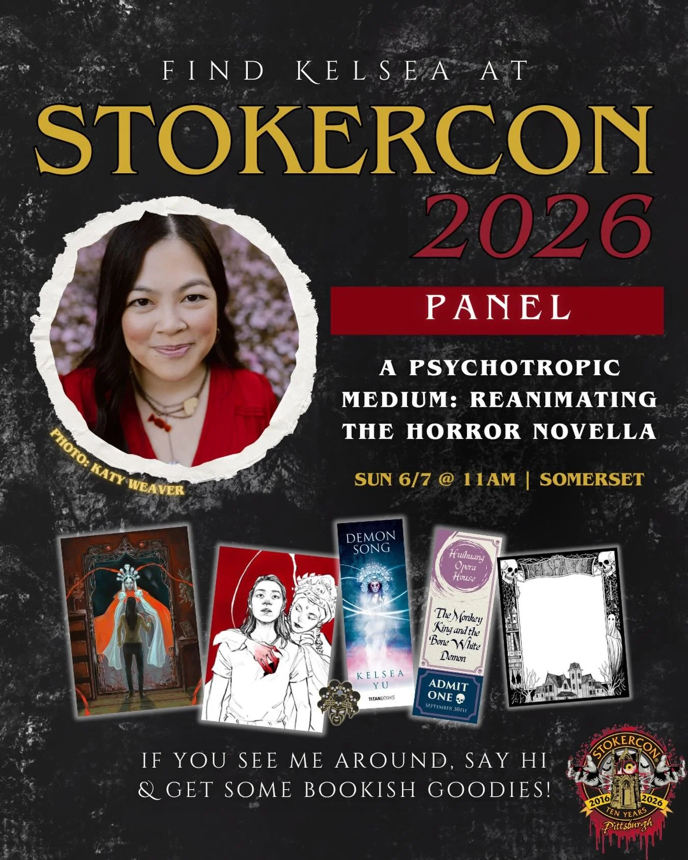 I&rsquo;m attending Stokercon for the first time this year 👀 if you see me, please come say hi &amp; get some bookish goodies! 😌 And if you&rsquo;re around on Sunday, I&rsquo;ll be on a panel with a group of fantastic authors chatting about one of 