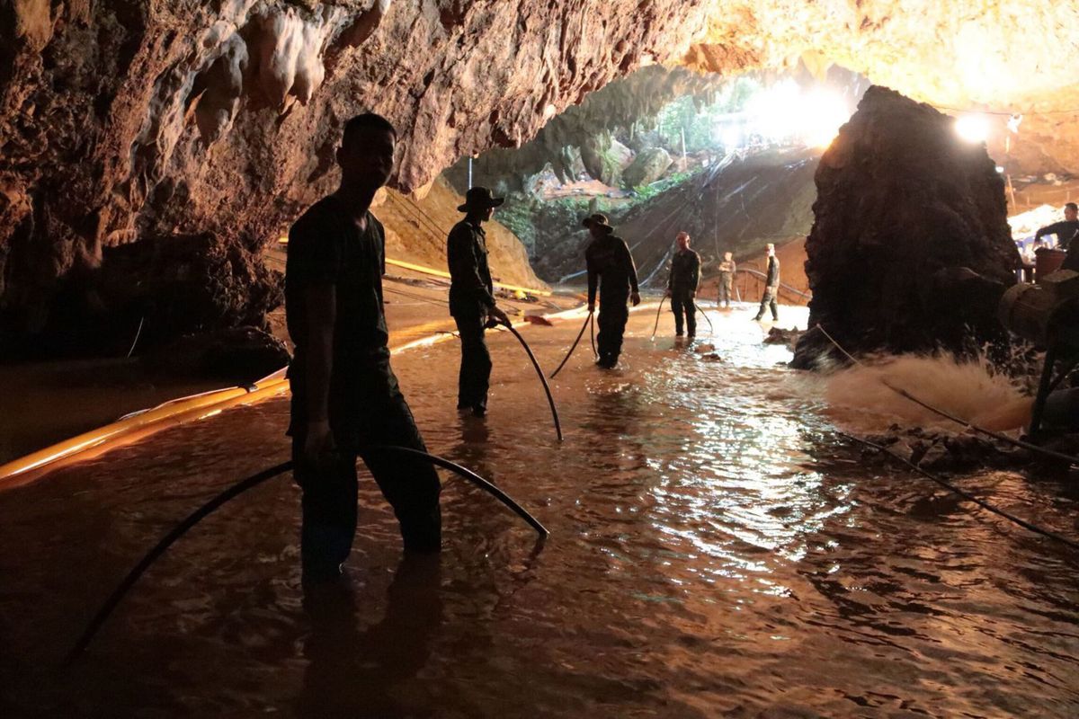 Pictured: a queue in front of the cave, debating whether or not the $10 was worth it.