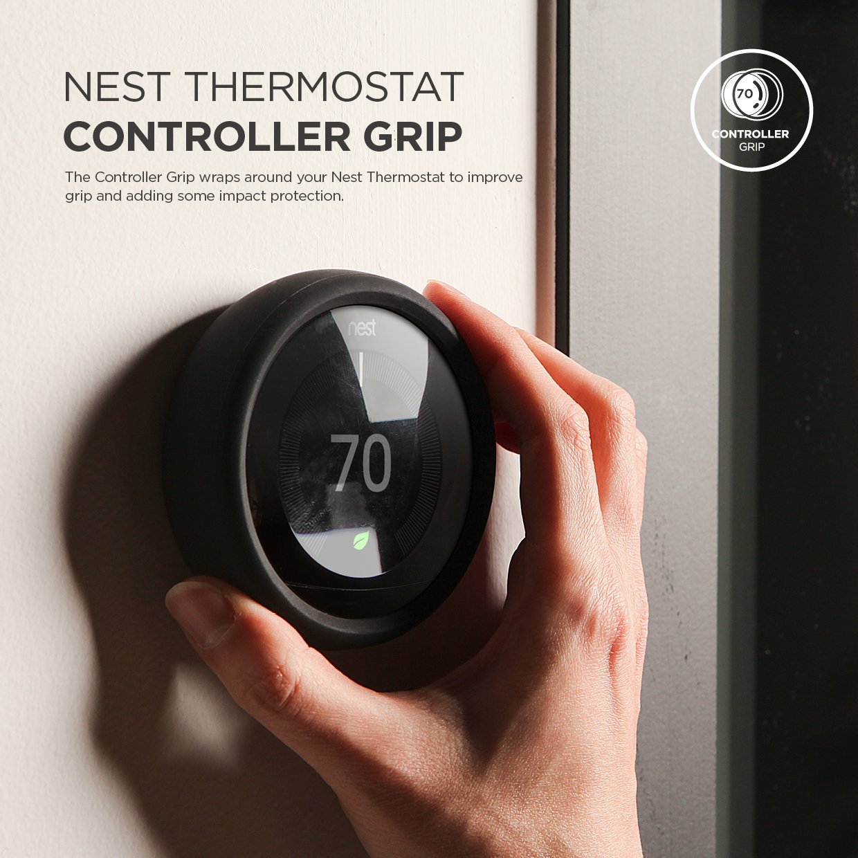 - elago Controller Grip Kompatibel mit Nest Learning Thermostat 3 & 2 Griff Verbessern Einfache Installation Generation Nicht Kompatibel mit 1. Generation & E Harmloses Silikon - Schwarz