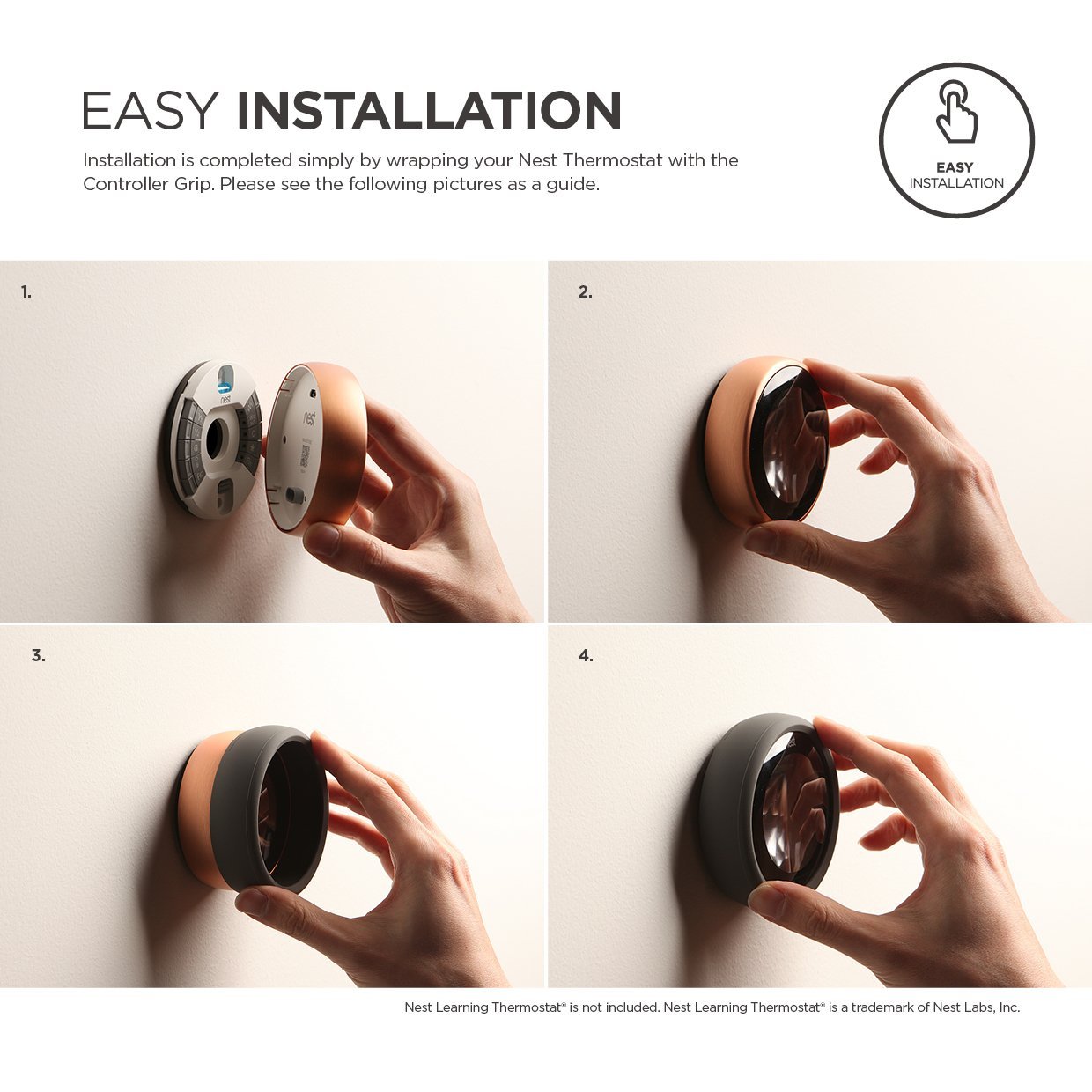 - elago Controller Grip Kompatibel mit Nest Learning Thermostat 3 & 2 Griff Verbessern Einfache Installation Generation Nicht Kompatibel mit 1. Generation & E Harmloses Silikon - Schwarz