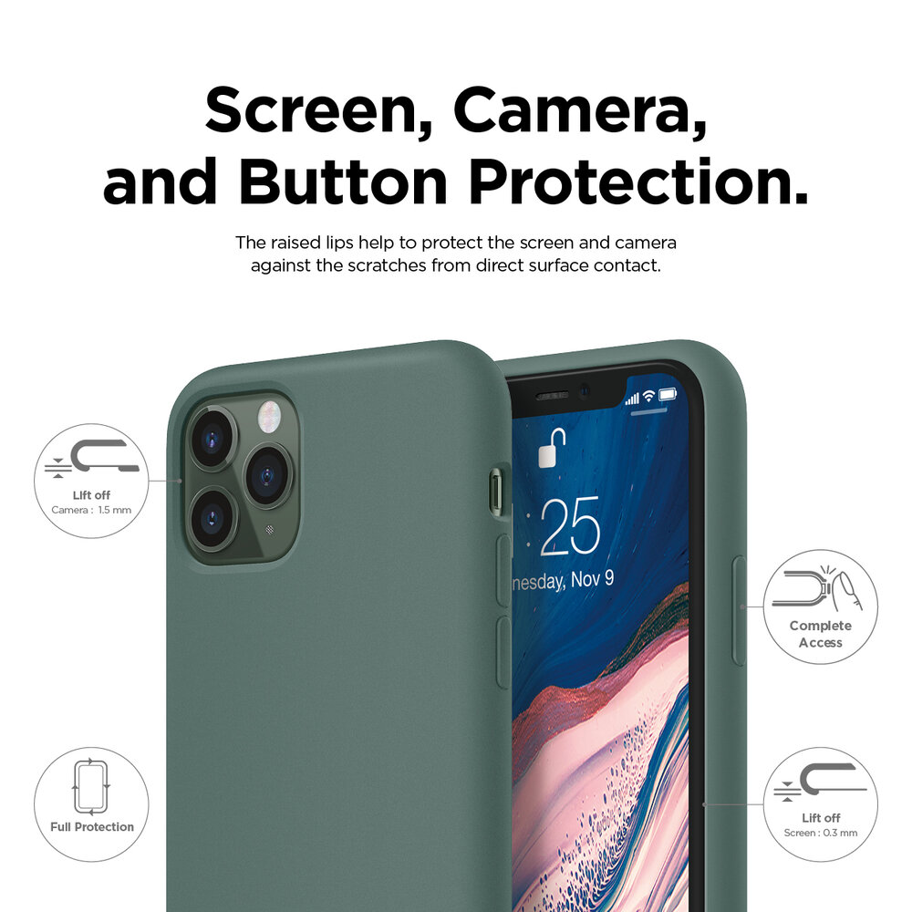 Iphone 11 Pro Premium Silicone Case 5 8 Midnight Green Elago