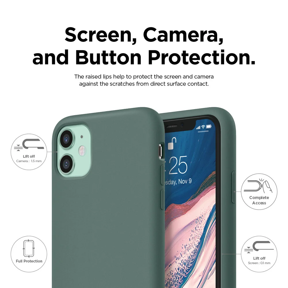 Iphone 11 Premium Silicone Case 6 1 Midnight Green Elago