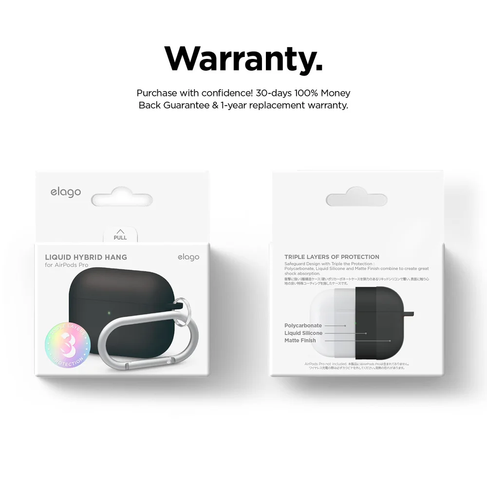 Airpods Pro Liquid Hybrid Case With Keychain Black Elago