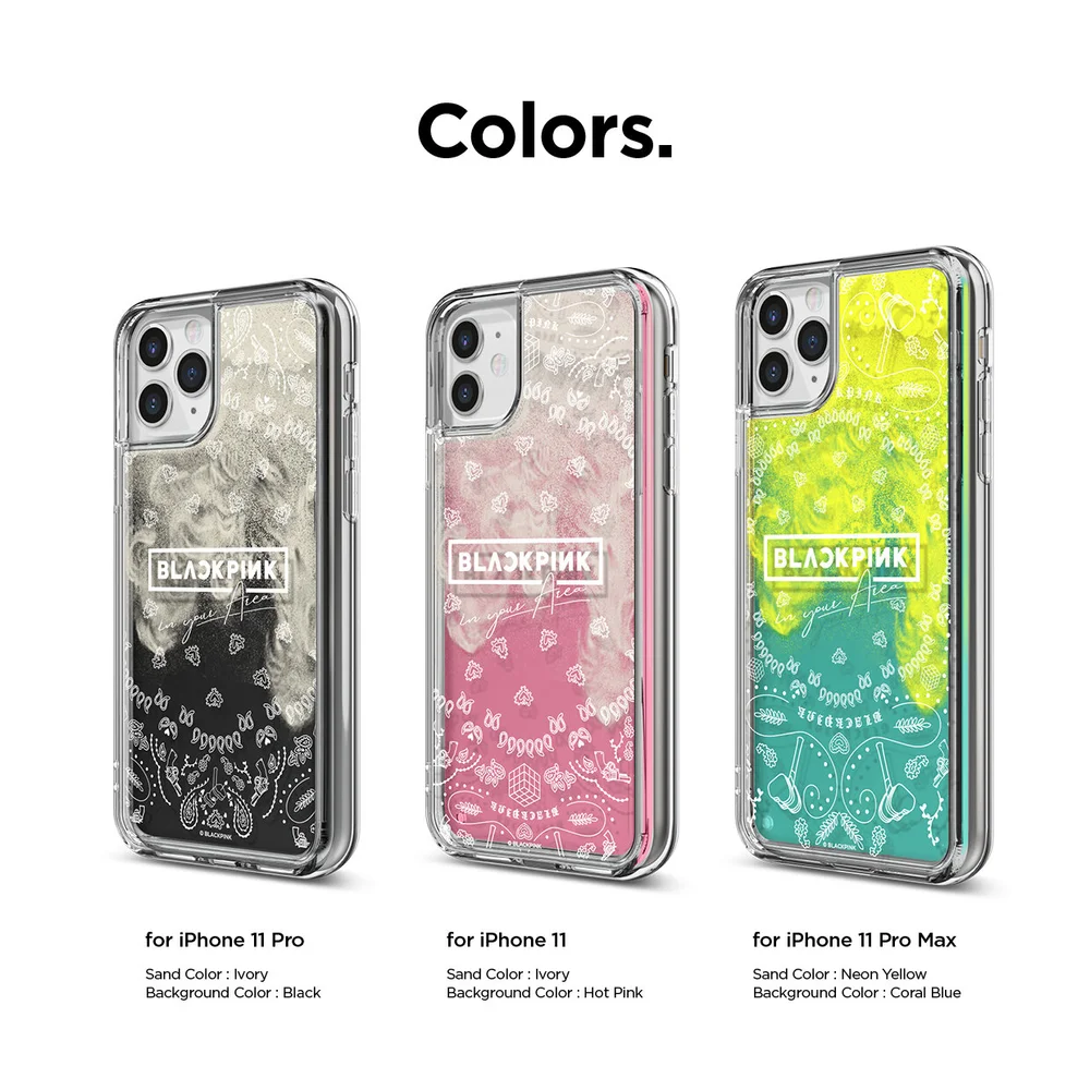 Blackpink Iphone 11 Sand Case Ivory Nightglow Blue Hot Pink Elago