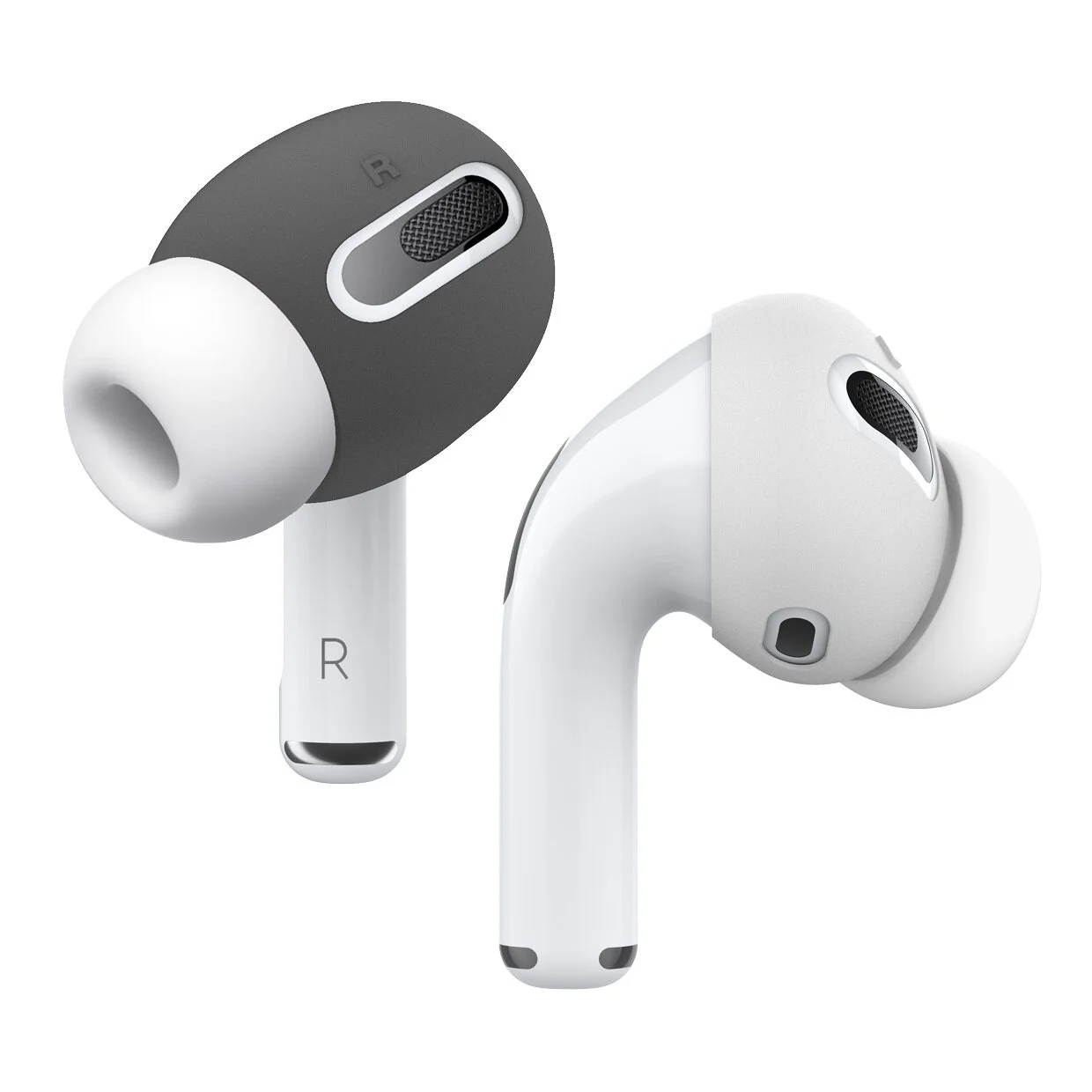 AirPods Pro Ear Tips Cover [2 Pairs] [Dark Grey + White] — elago
