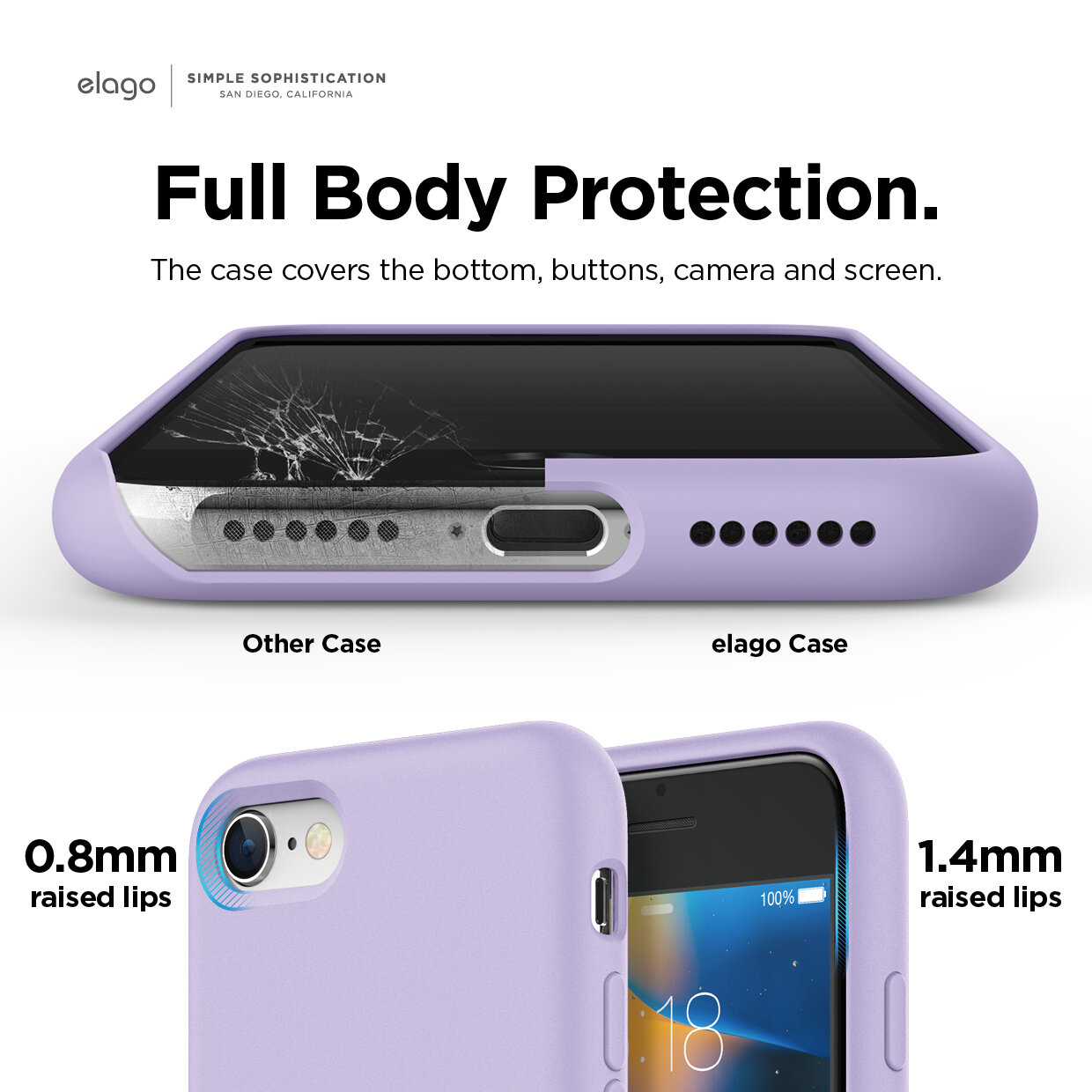 iPhone SE 2022 / 2020 Liquid Silicone Case [Lavender] — elago