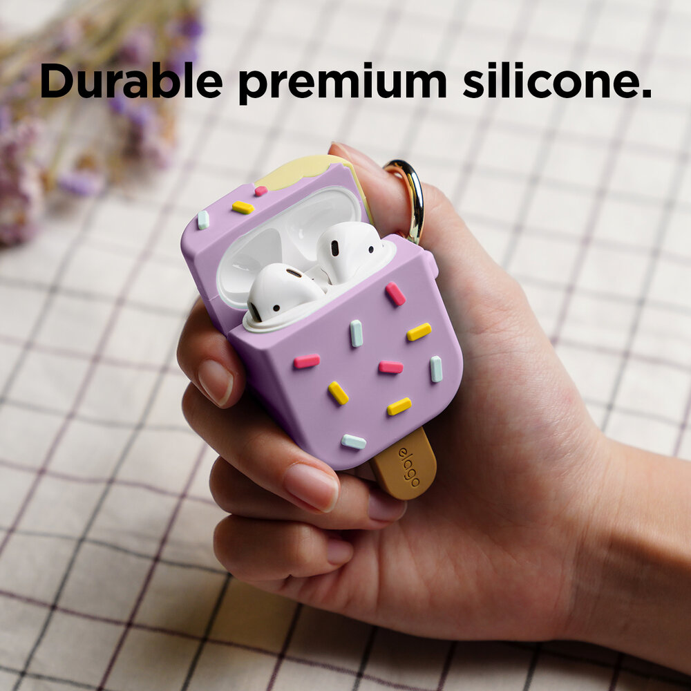 elago Coque AirPods Glace Mignonne Etui AirPods Ice Cream Cr/ème Glac/ée Joli Case Mignon avec Mousqueton Compatible avec Apple AirPods 1 /& 2 Fraise