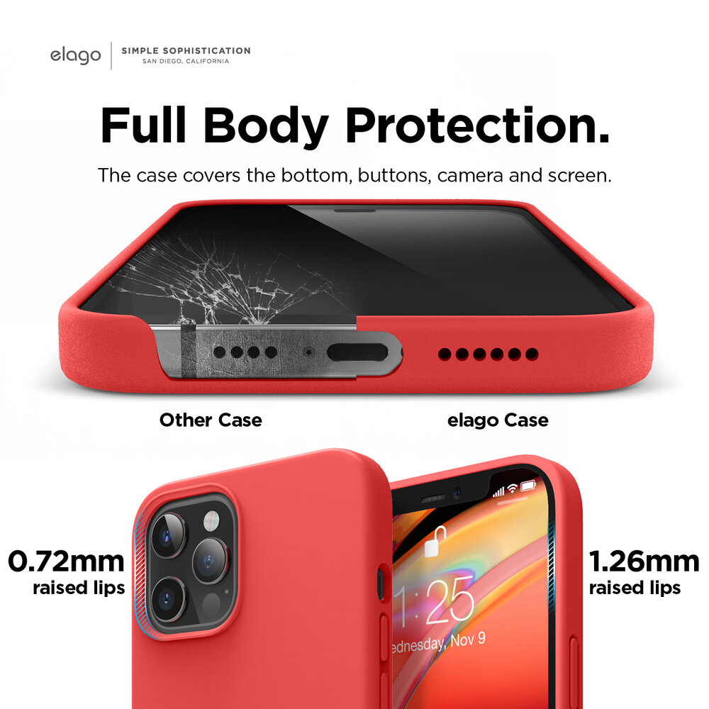 Iphone 12 Pro Max 6 7 Premium Silicone Case Red Elago Iphone 12 Pro Max 6 7 Premium Silicone Case Red Elago
