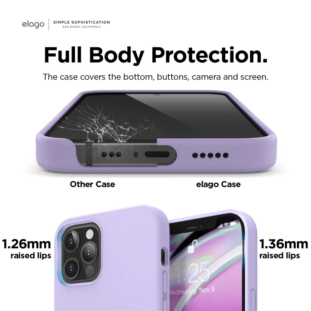 Iphone 12 12 Pro 6 1 Premium Silicone Case Purple Elago