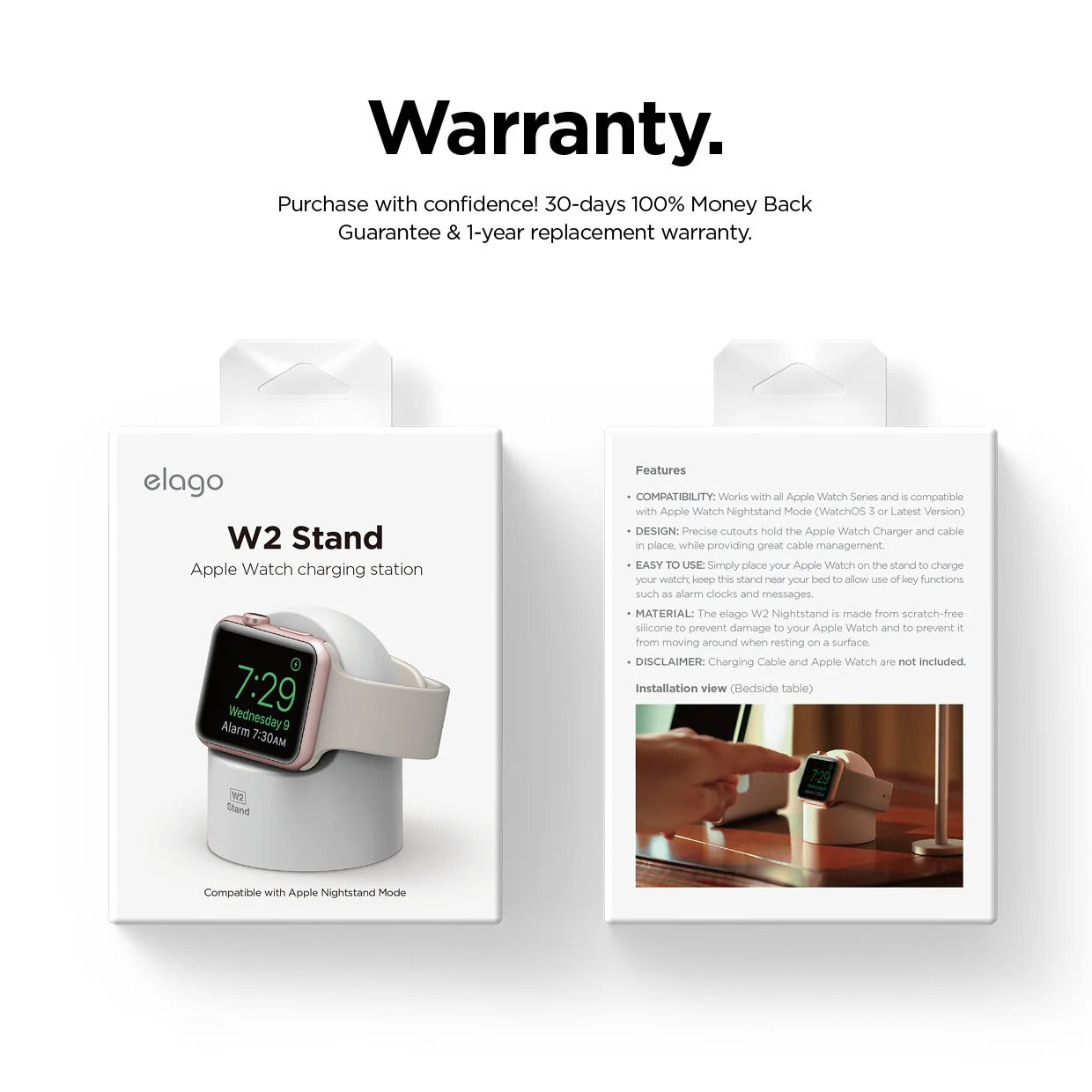 W2 Stand for Apple Watch - White — elago