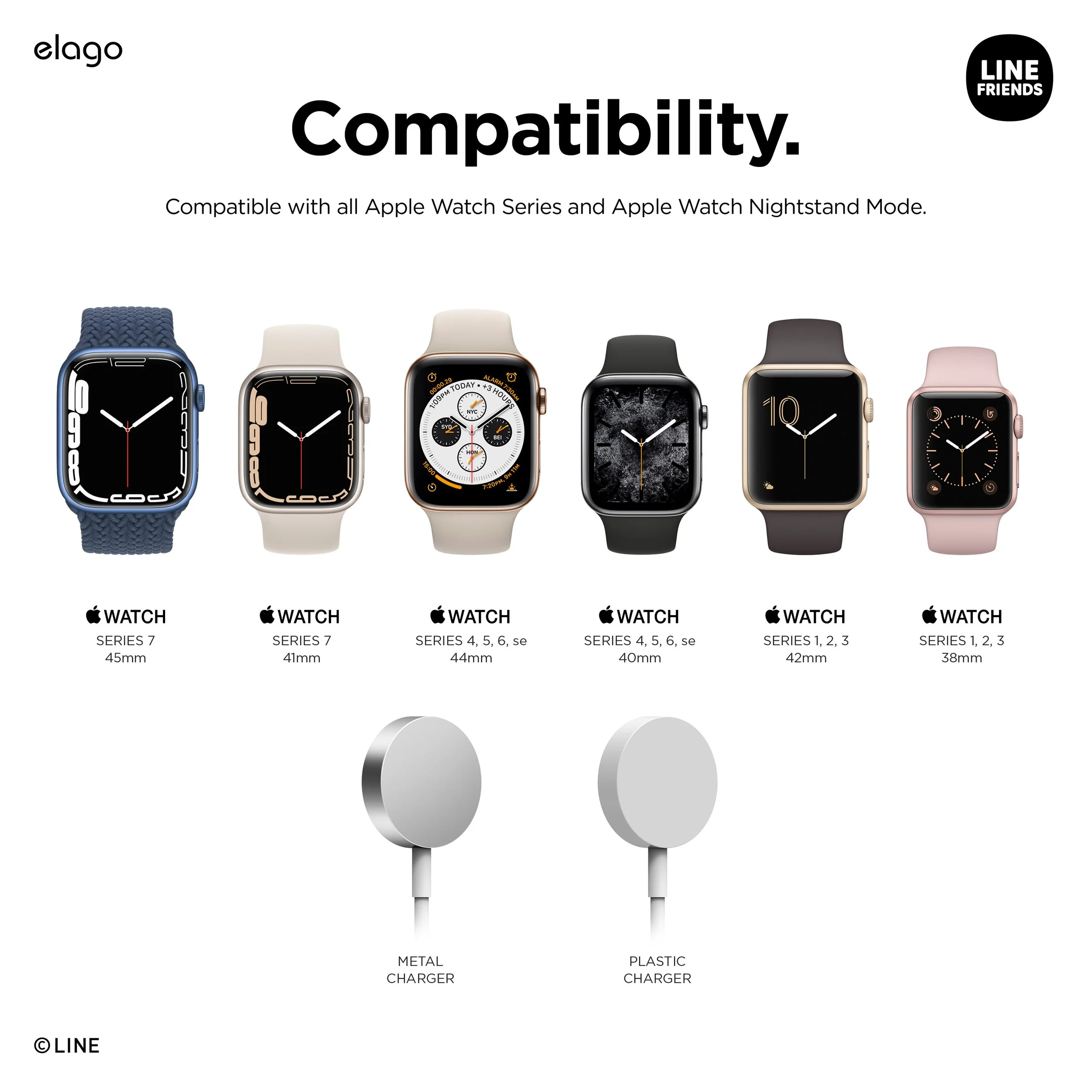 elago | LINEFRIENDS W2 Apple Watch 