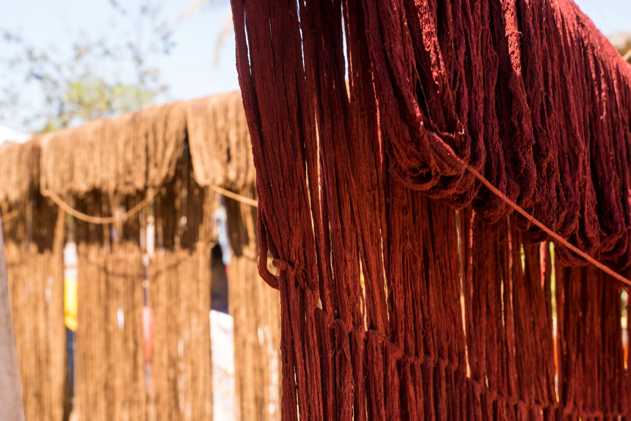 Drying the yarn