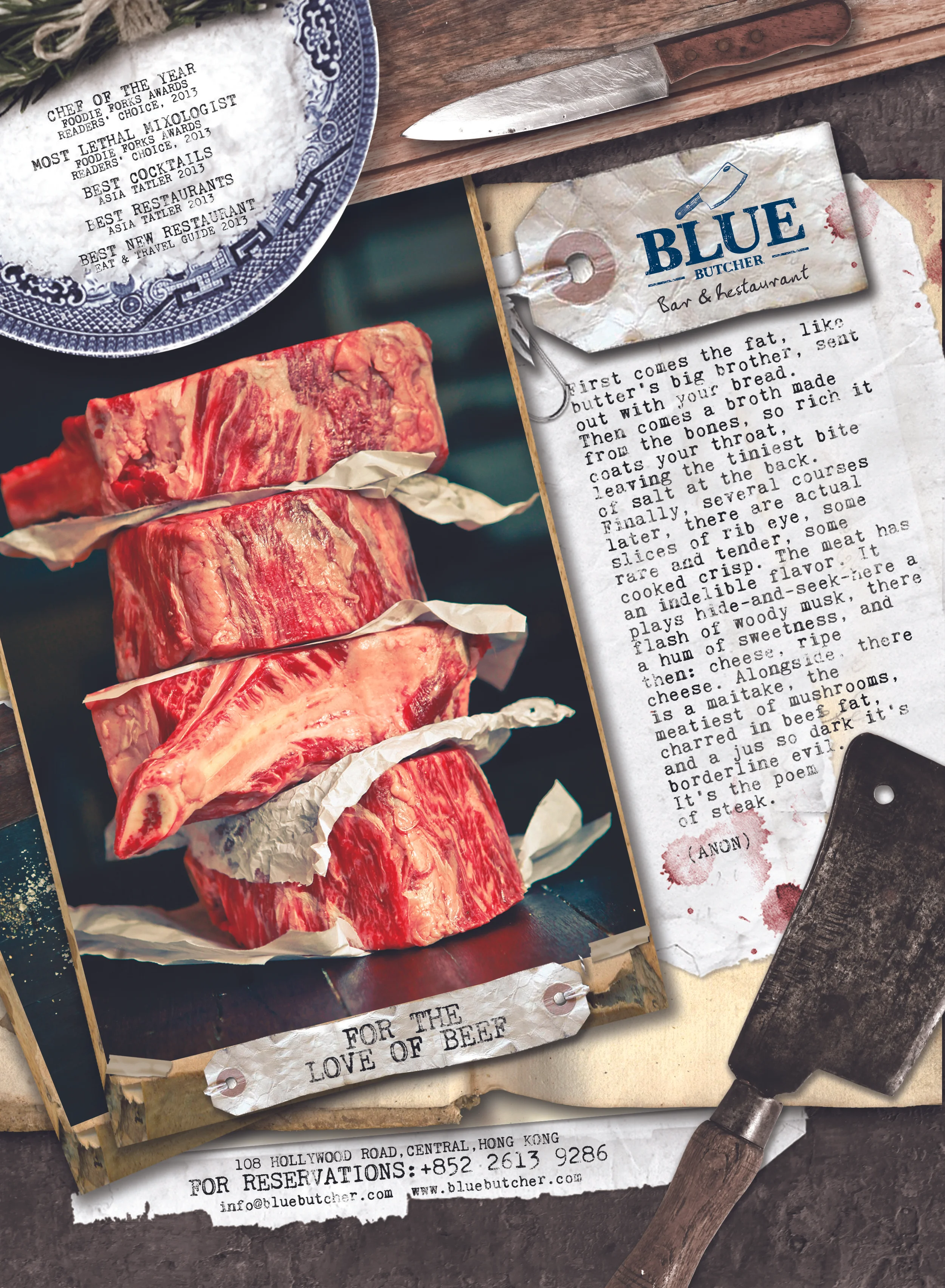 BLUE BUTCHER&nbsp;PRINT AD