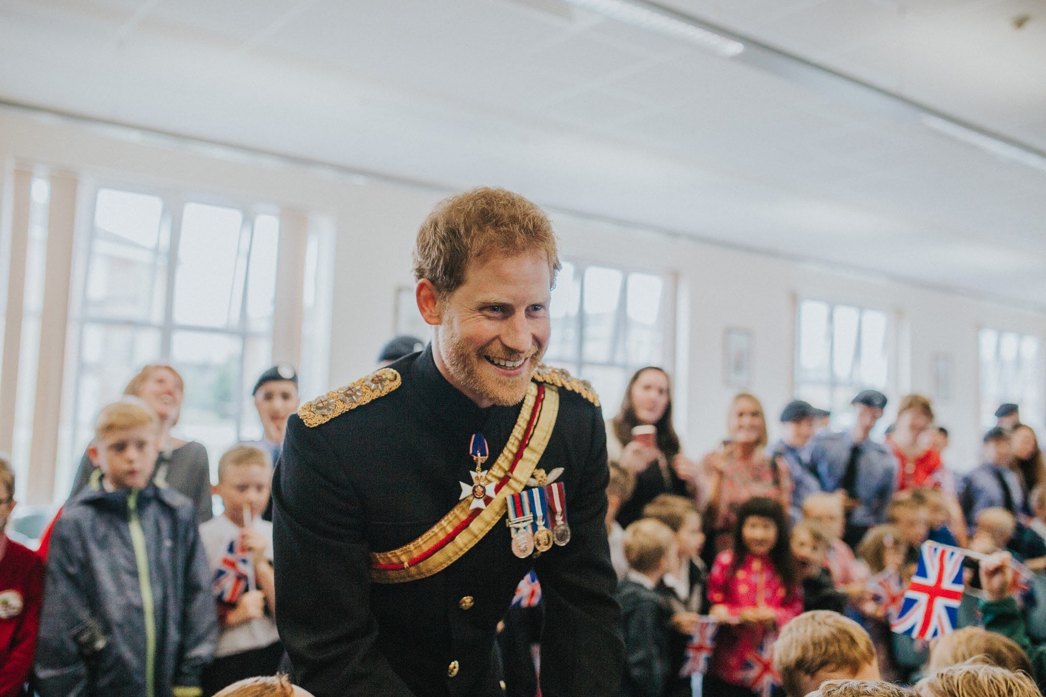  The photo was taken in July 2017 at the presentation of the new Queen's colour for the RAF Regiment, presented by HRH Prince Harry at RAF Honington. Prince Harry was greeting everyone so I managed to get this lovely picture as he was talking to us. 