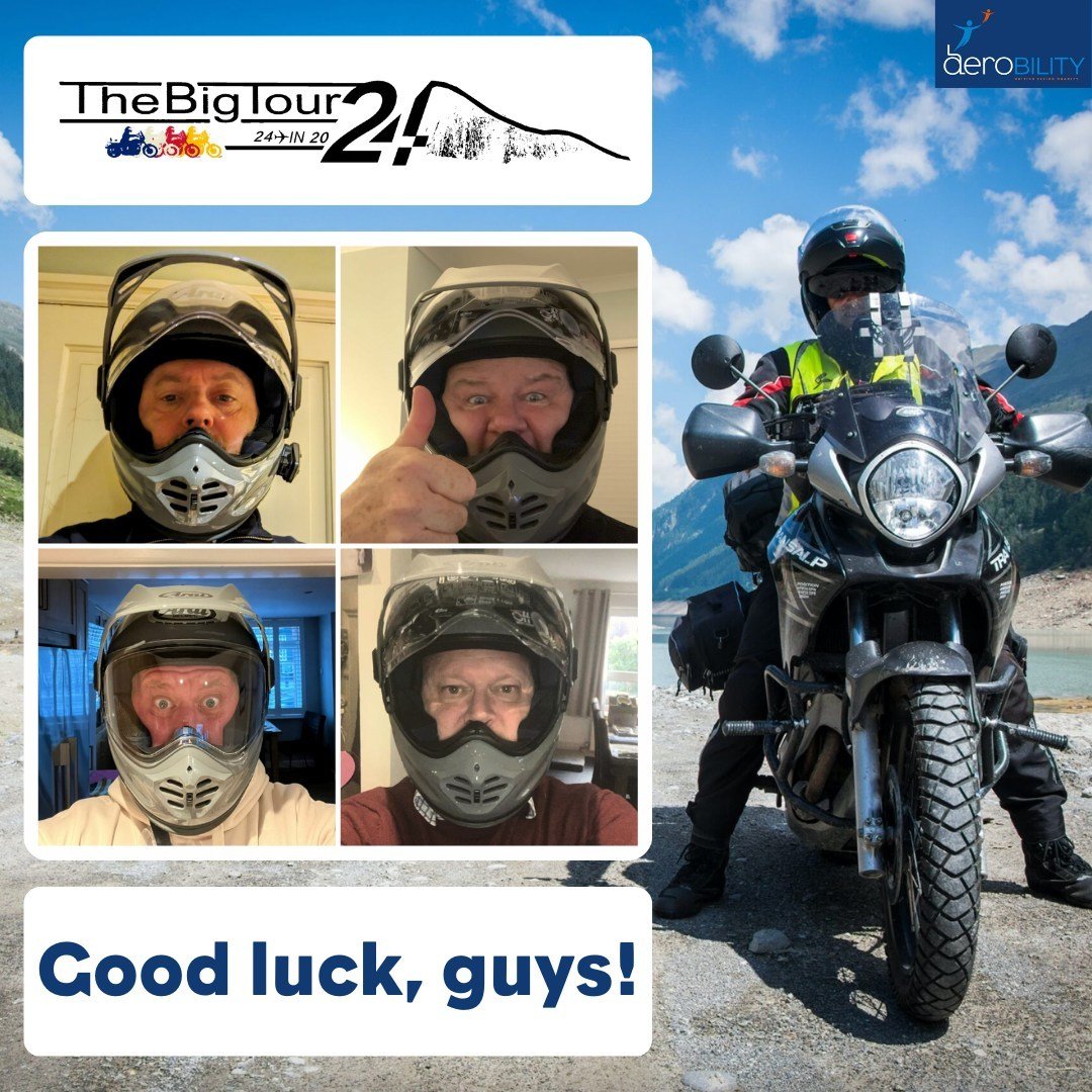 The Big Tour 24 in 24 begins TODAY! 🏍😱 @thebigtour24in24

Wayne, Richard, Shaun, and Harvey set off from Aberdeen Airport this morning as they begin their epic adventure to raise money for two charities - Aerobility and Prostate Cancer UK.

The Cha