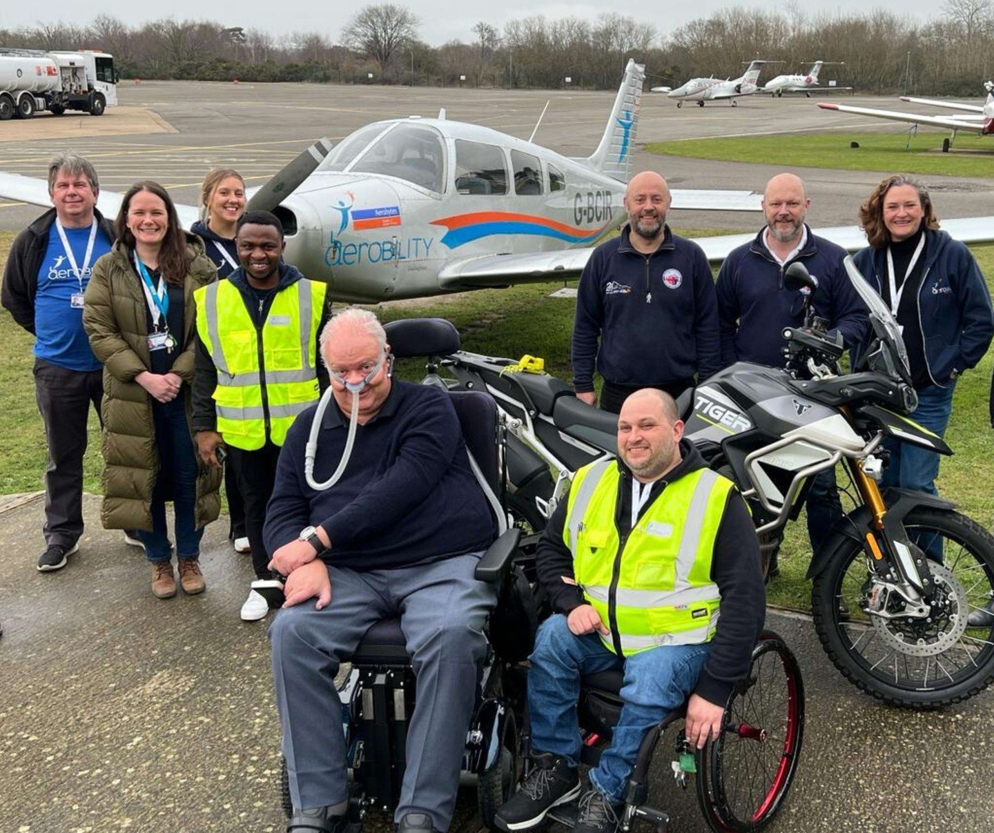 We've got a busy week ahead here at Aerobility!

We're cheering on the @TheBigTour24in24 team as they embark on their fundraising adventure for Aerobility and Prostate Cancer UK this week. Here is a picture of us with the riders earlier this year. Be