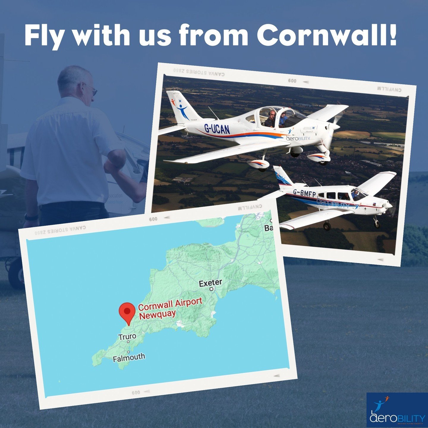 We are excited to share that flying lessons with Aerobility will be available from @Cornwall_Airport for a limited time in August 2024!

We have partnered with @Flynqy which operates from Cornwall Airport Newquay to bring our flying experiences to th